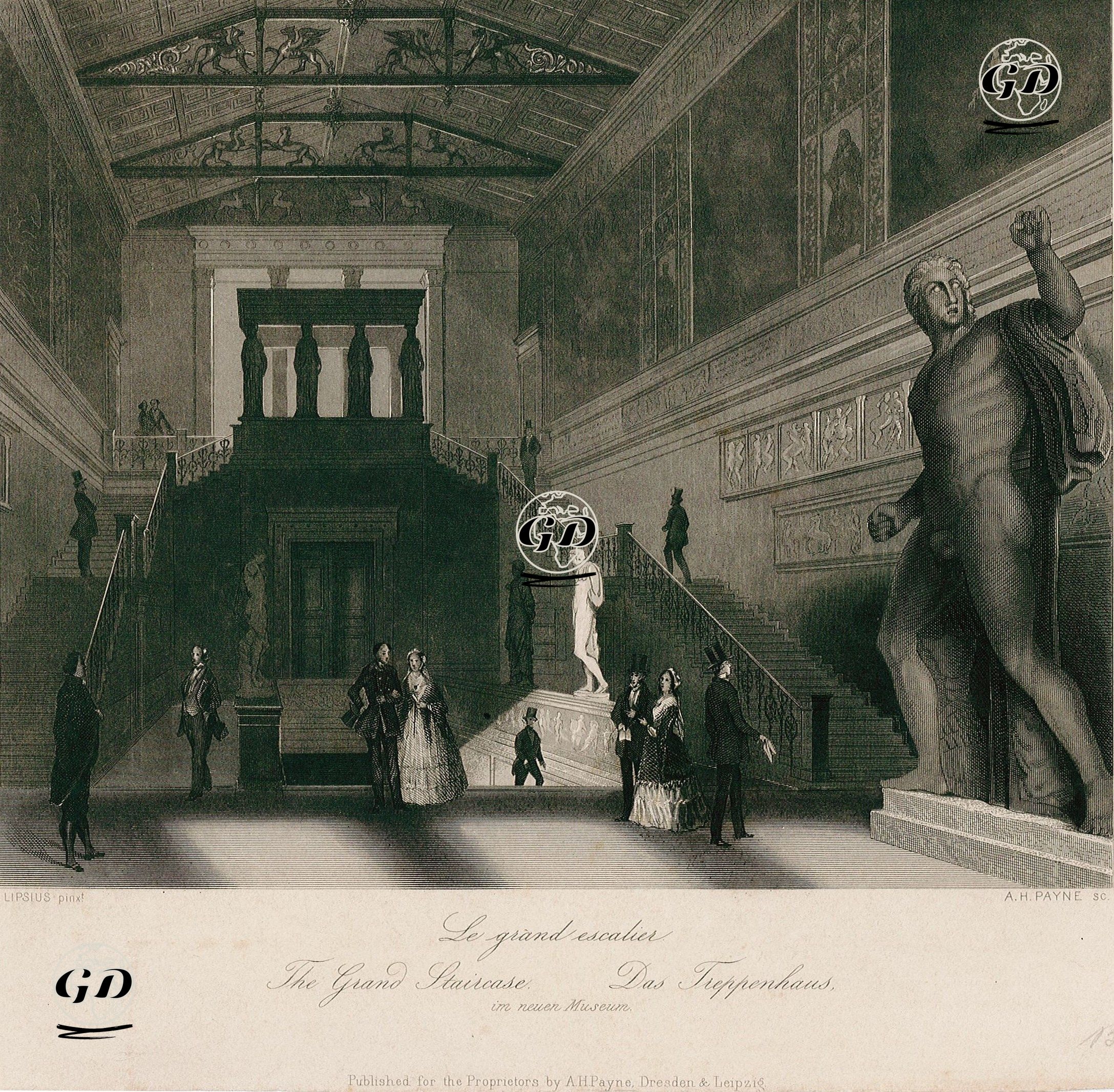 Büyük Merdivenler, Neues Müzesi, Berlin - Lipsius - 1860