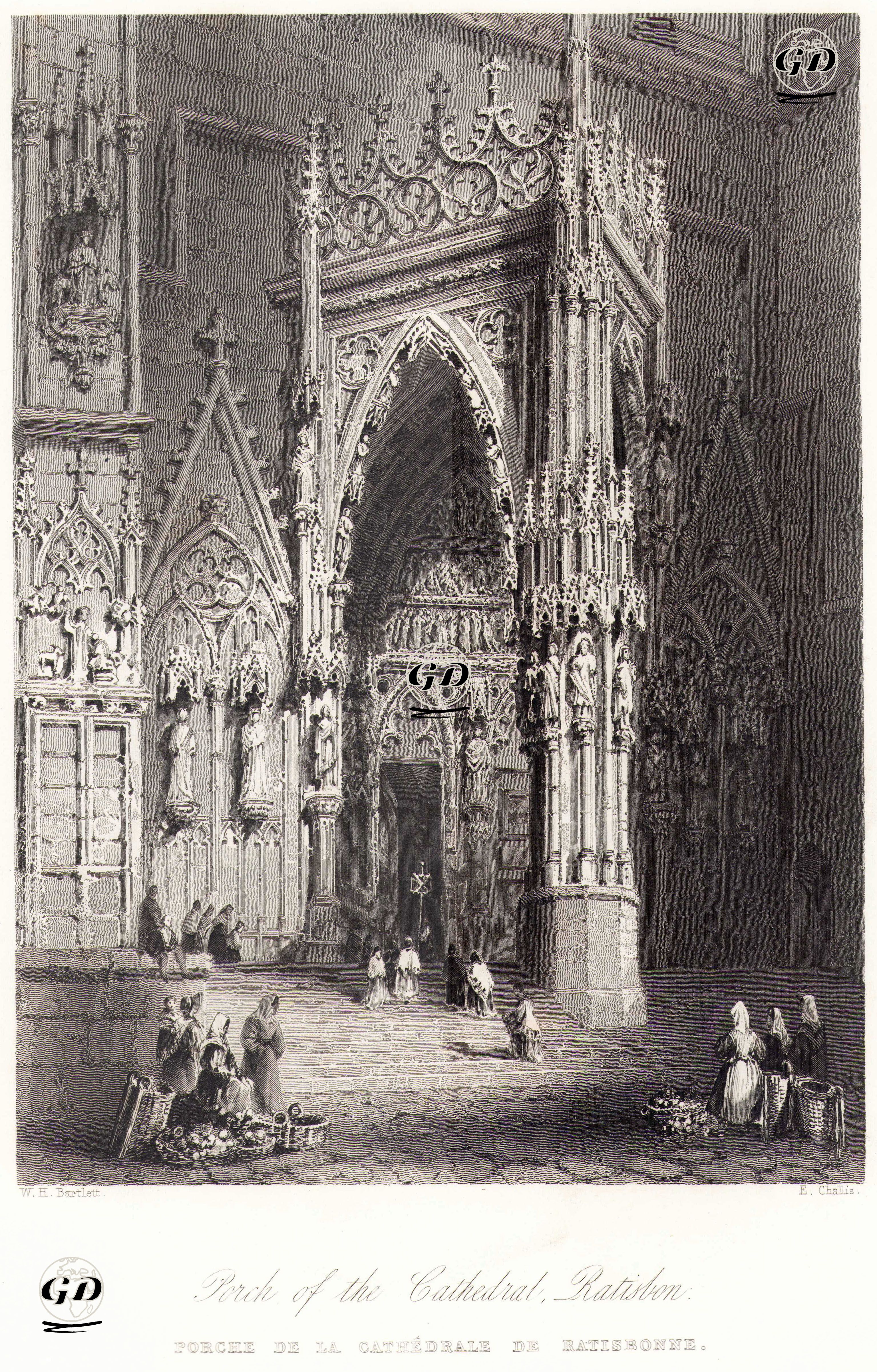 Regensburg (Ratisbon) Katedralinin Sundurması - William Henry Bartlett (1809-1854) - 1842