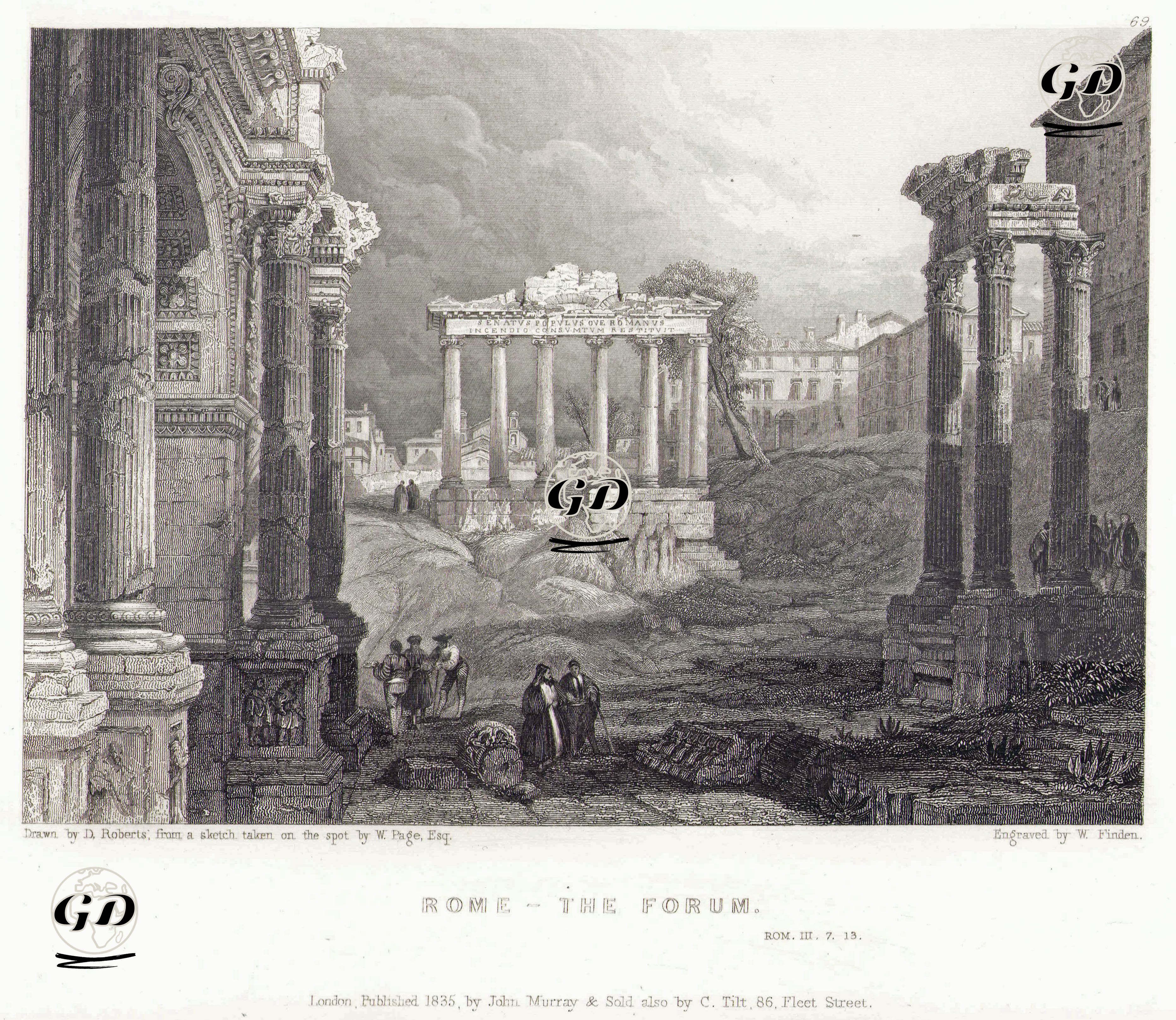 Rome, The Forum. Rom III.7.13.  - David Roberts (1796-1864)-
William Page (1794-1872) - 1835