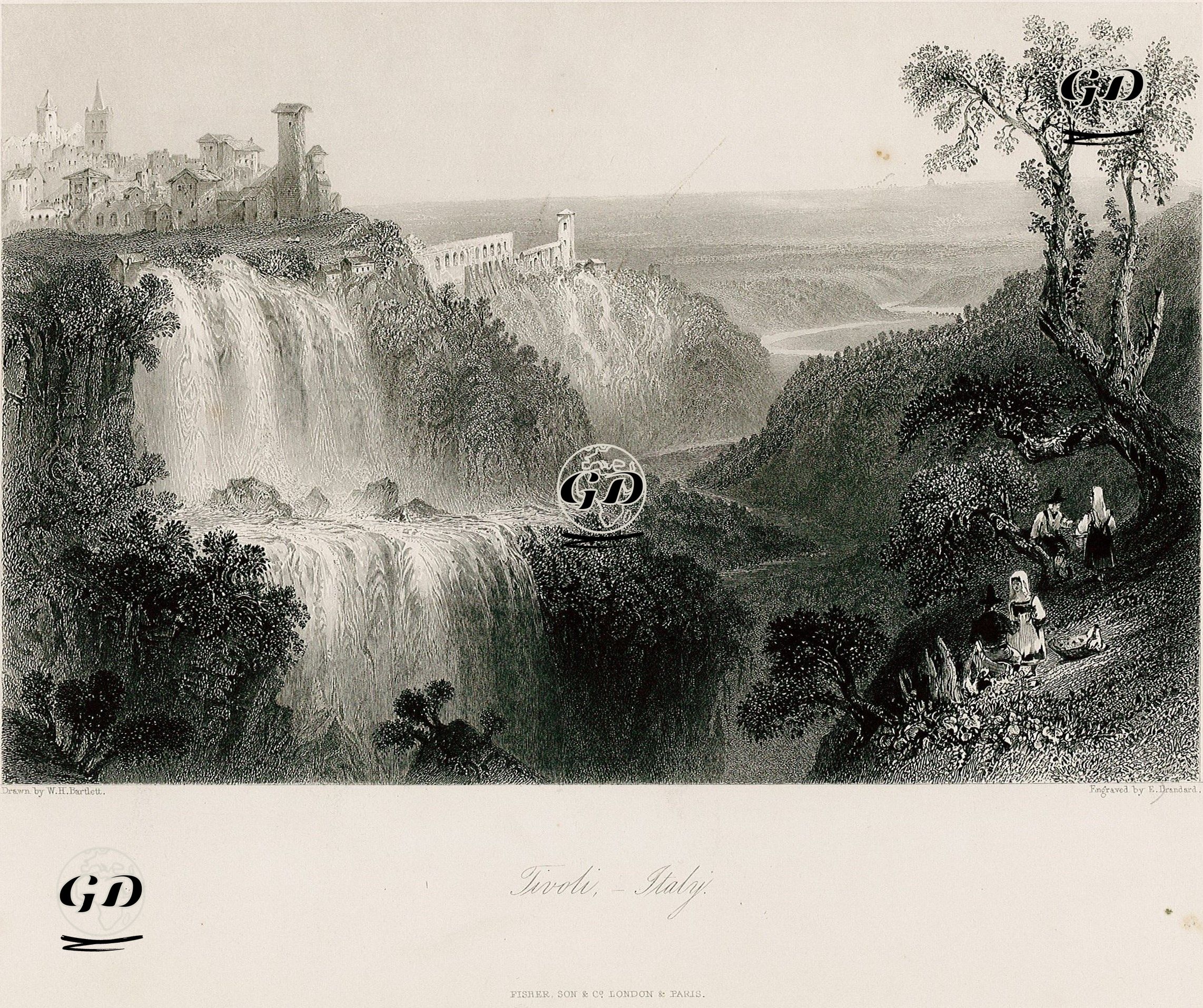 Tivoli, İtalya - William Henry Bartlett (1809-1854) - 1840's