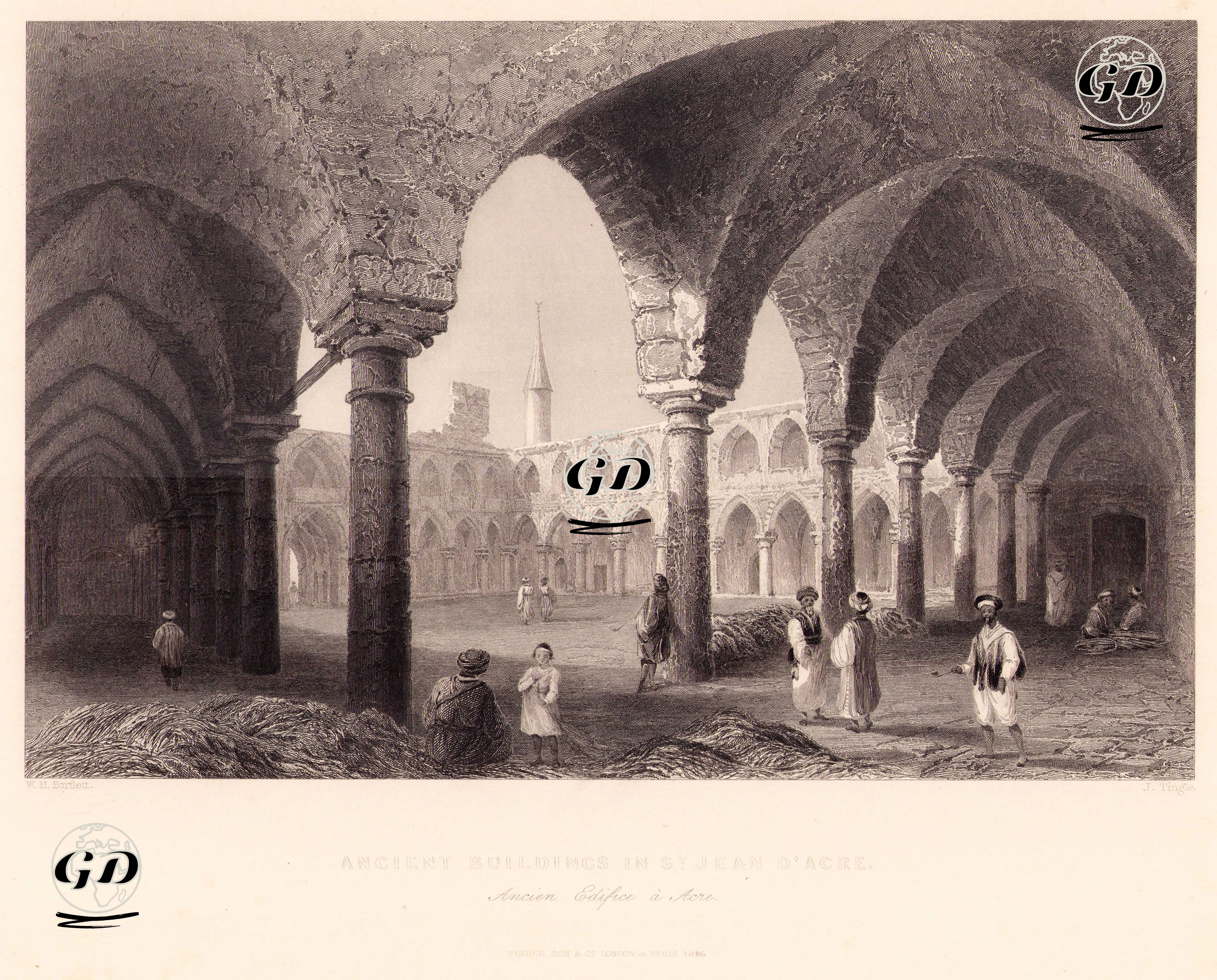Ancient Buildings in St.Jean D'Acre-Ancien Edifice A Acre - William Henry Bartlett (1809-1854) - 1846