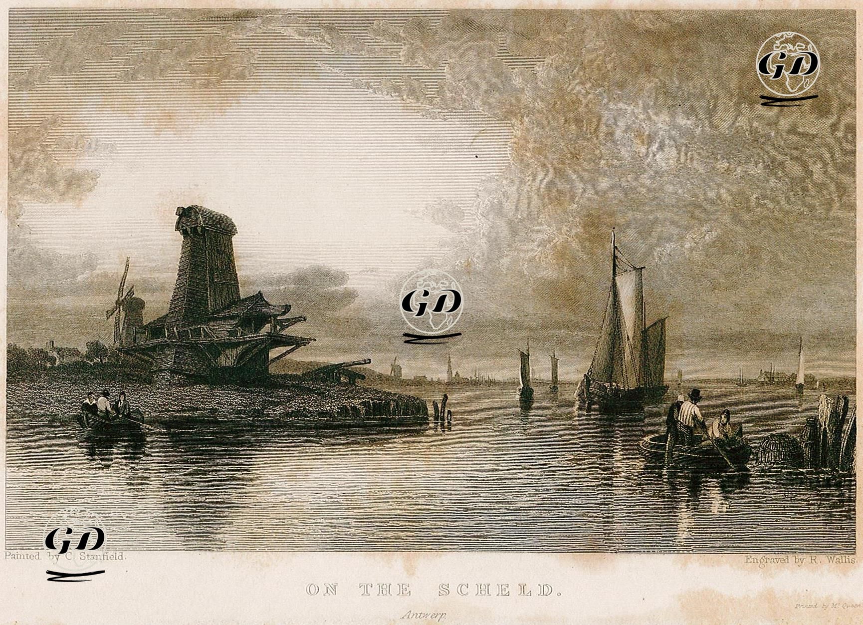 Scheld Nehri, Antwerp - Clarkson Stanfield (1793-1867) - 1833