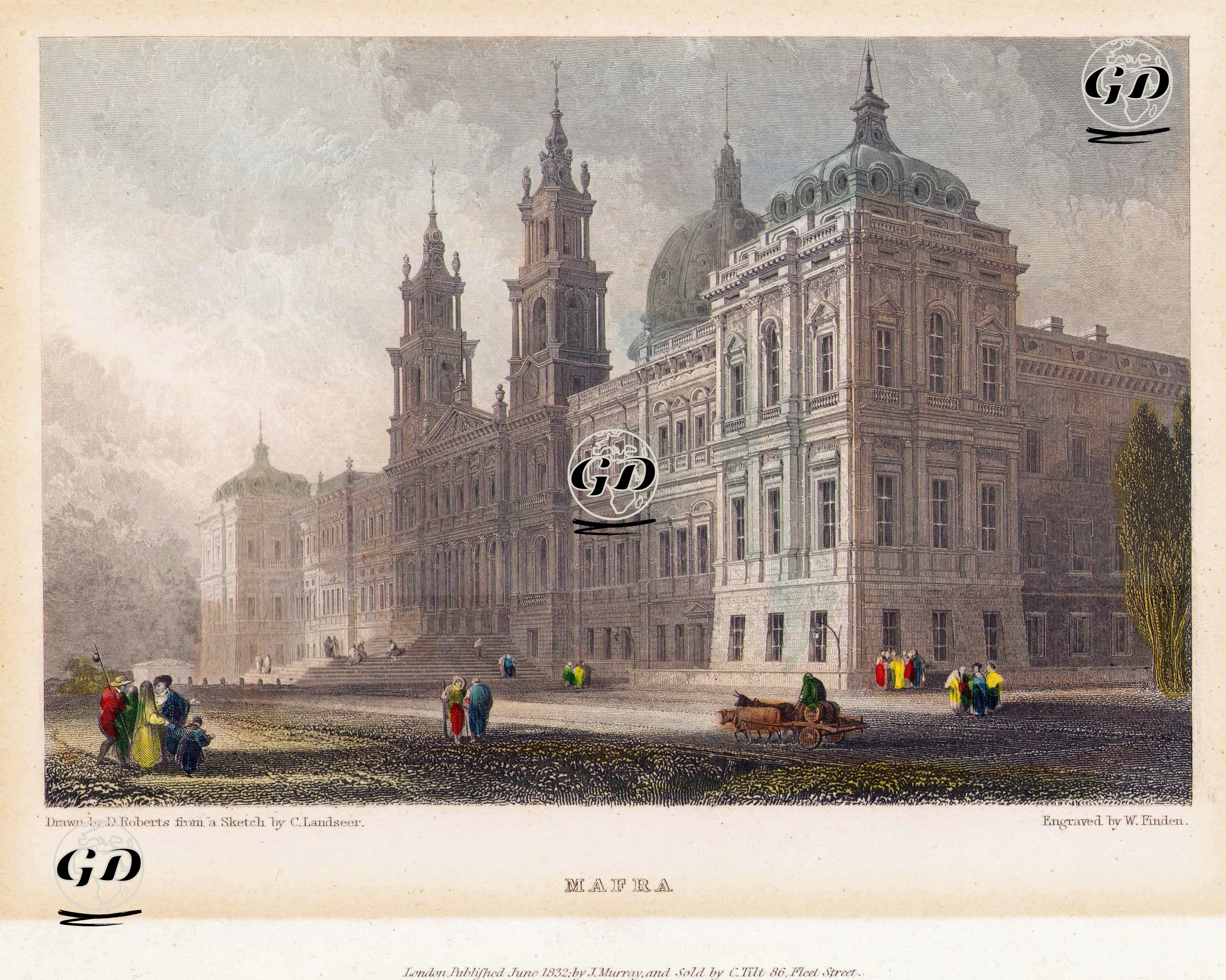 Mafra - David Roberts (1796-1864)-C.Landseer - 1832