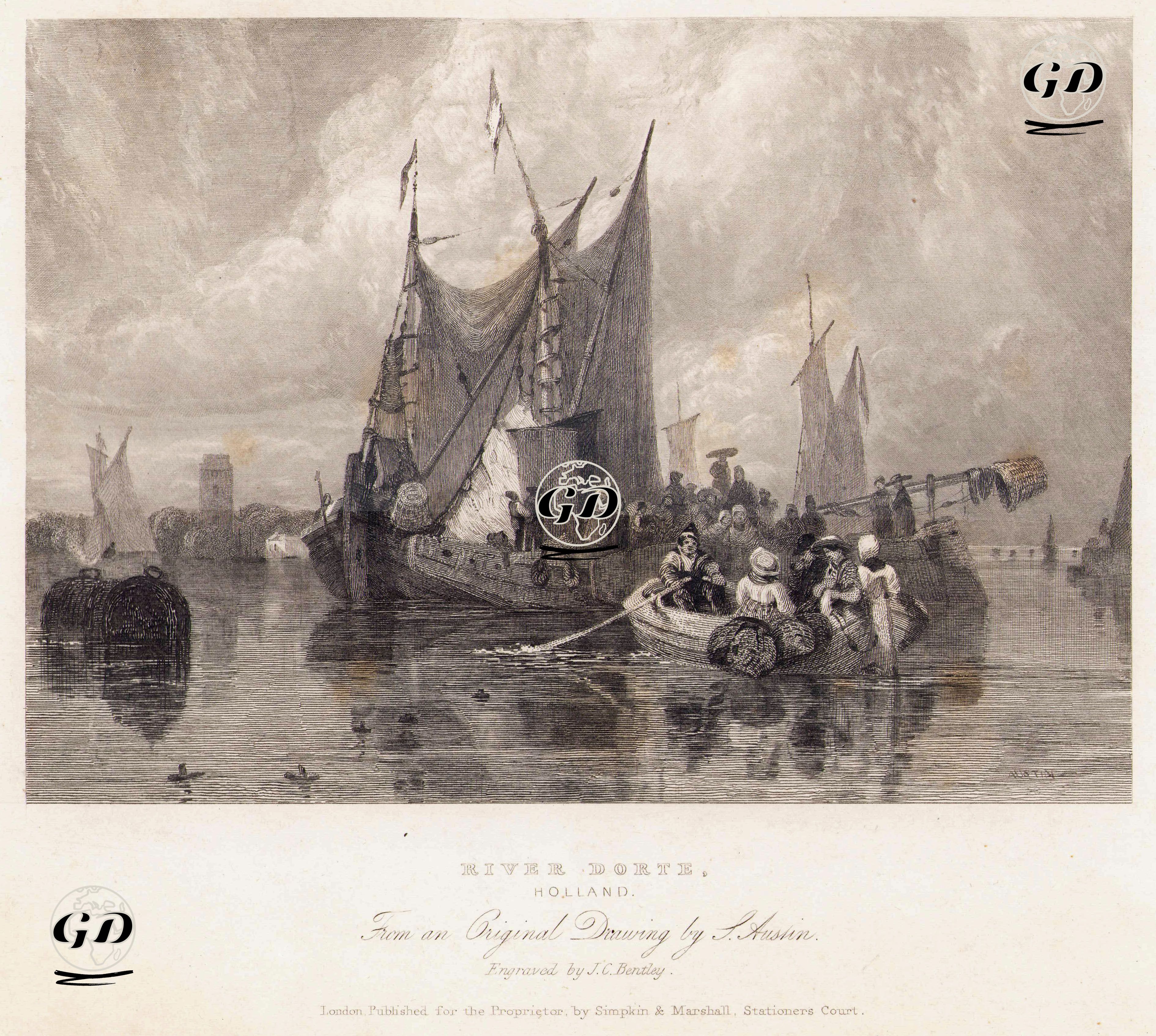 Dorte Nehri -Hollanda - Samuel Austin (….-1834) - 1835