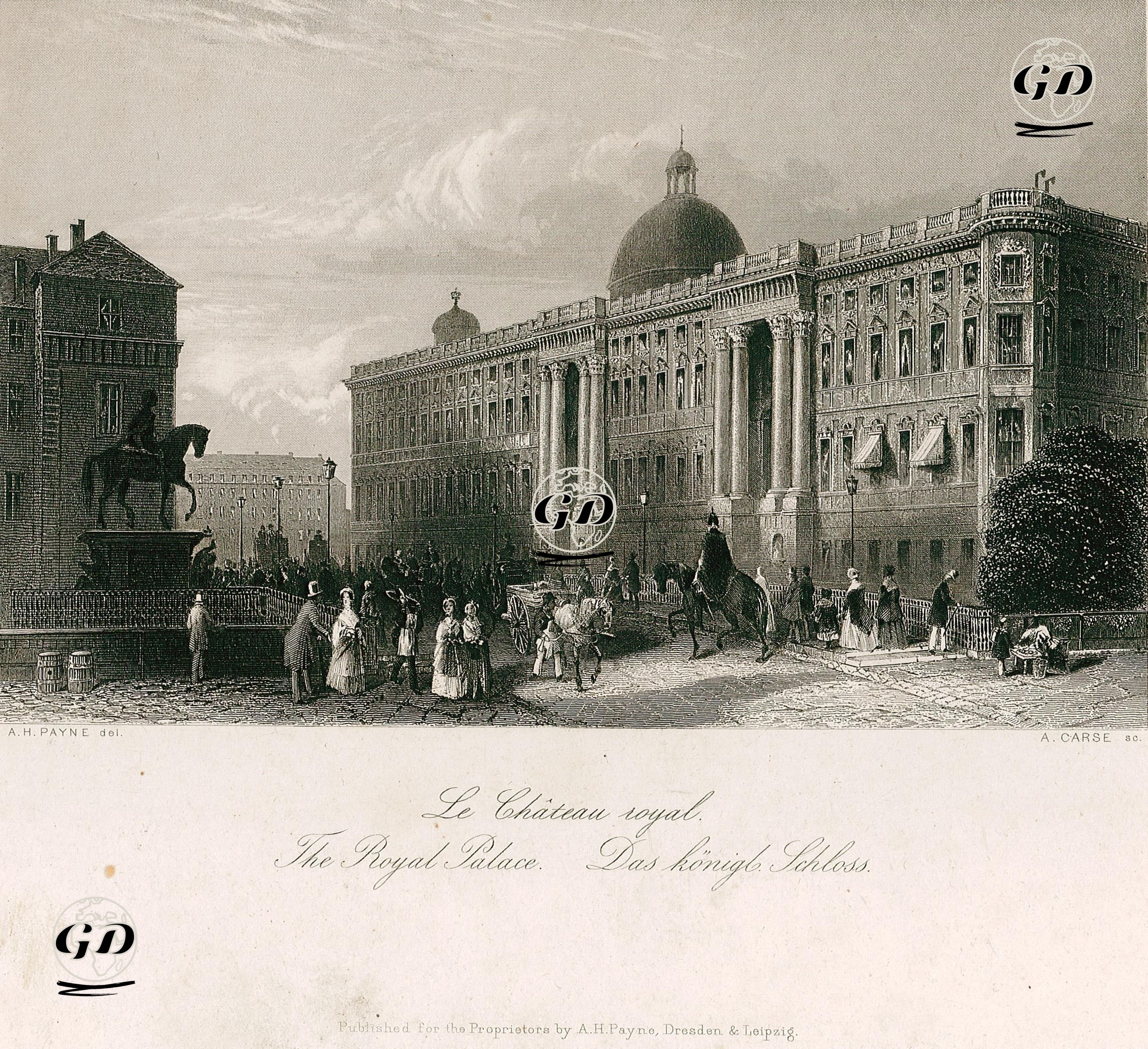 La Chateau Royal-The Royal Palace-Das Königl Schloss - Albert Henry Payne (1812-1902) - 1850