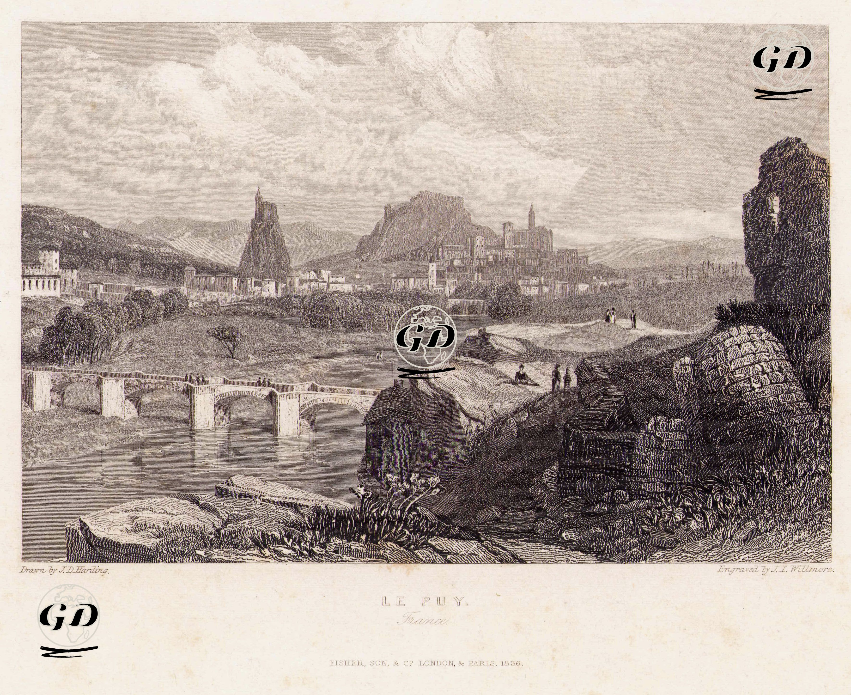 Le Puy, Fransa - James Duffield Harding (1798-1863) - 1836