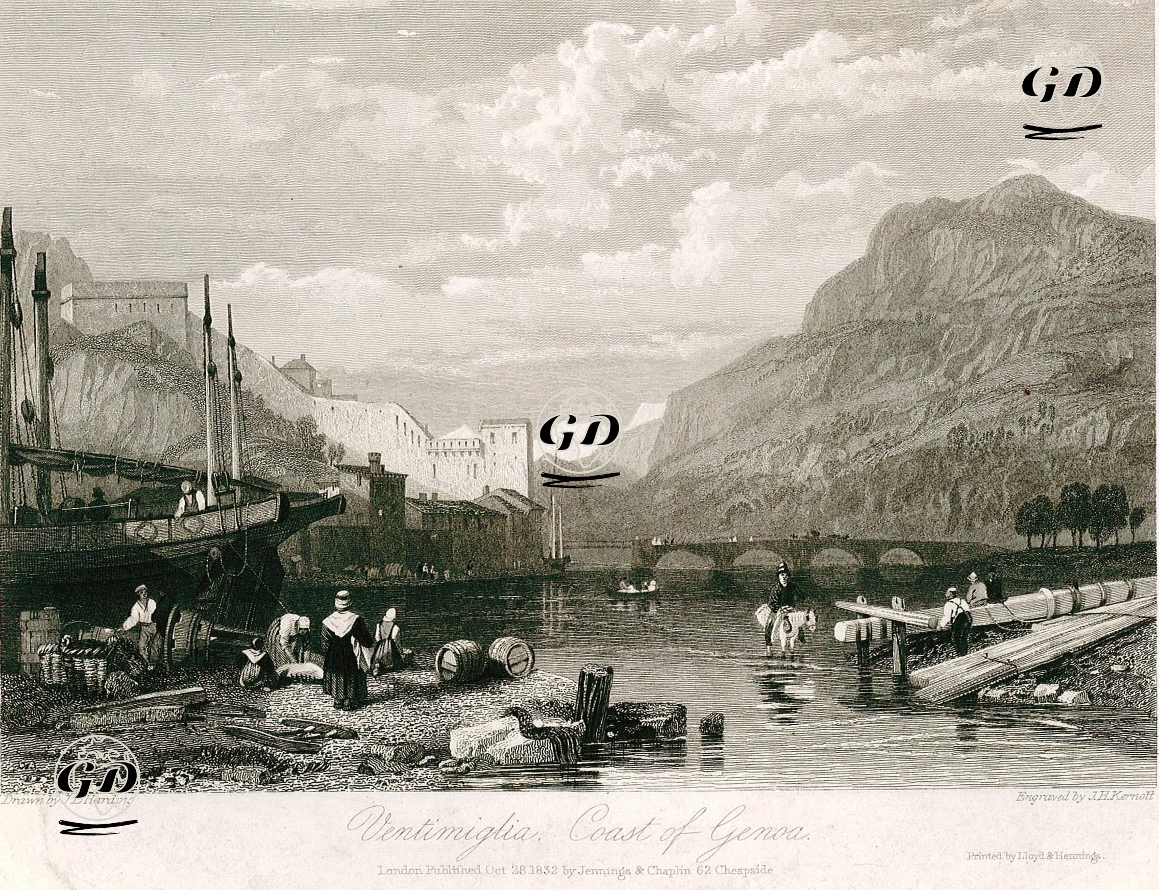 Ventimiglia, Coast Of Genoa  - James Duffield Harding (1798-1863) - 1832