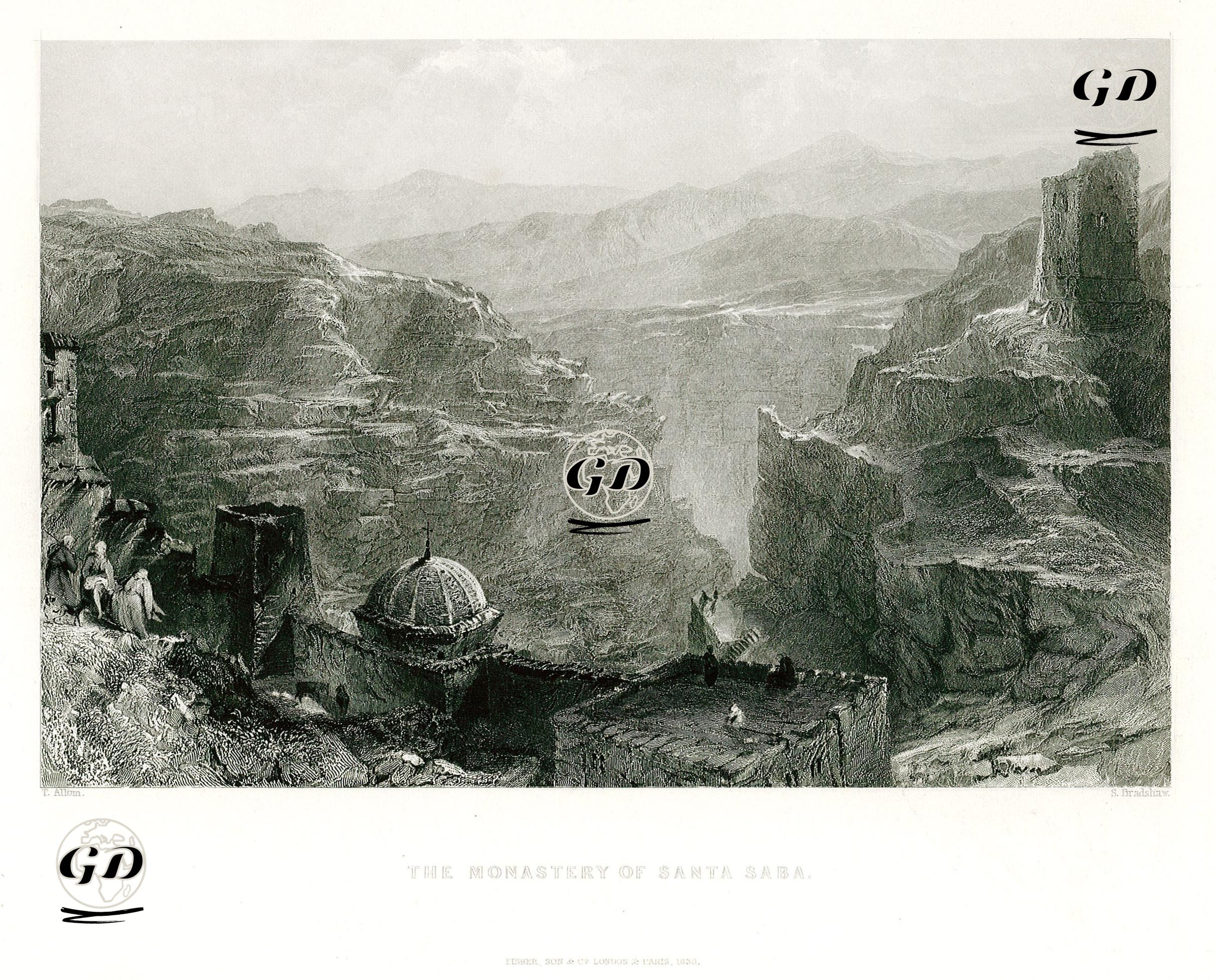 Santa Saba Manastırı - Thomas Allom (1804-1872) - 1838