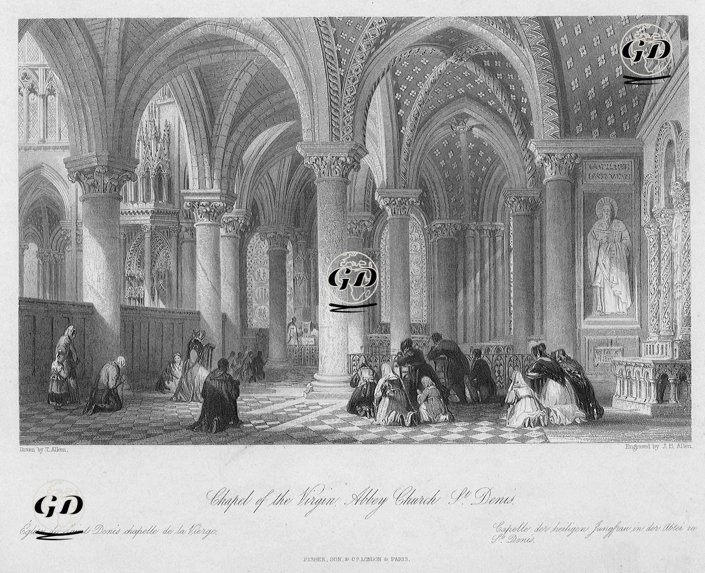 Virgin Abbey Kilisesinin Şapeli, Saint Denis - Thomas Allom (1804-1872) - 1845