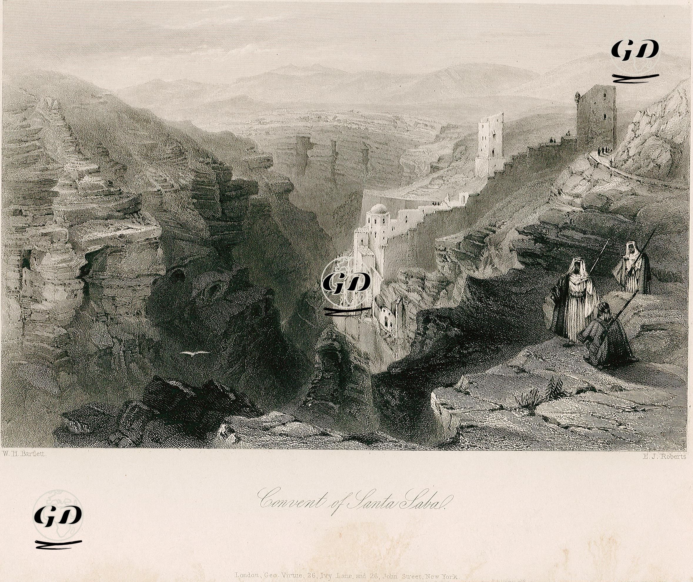  Mar Saba Manastırı - William Henry Bartlett (1809-1854) - 1847