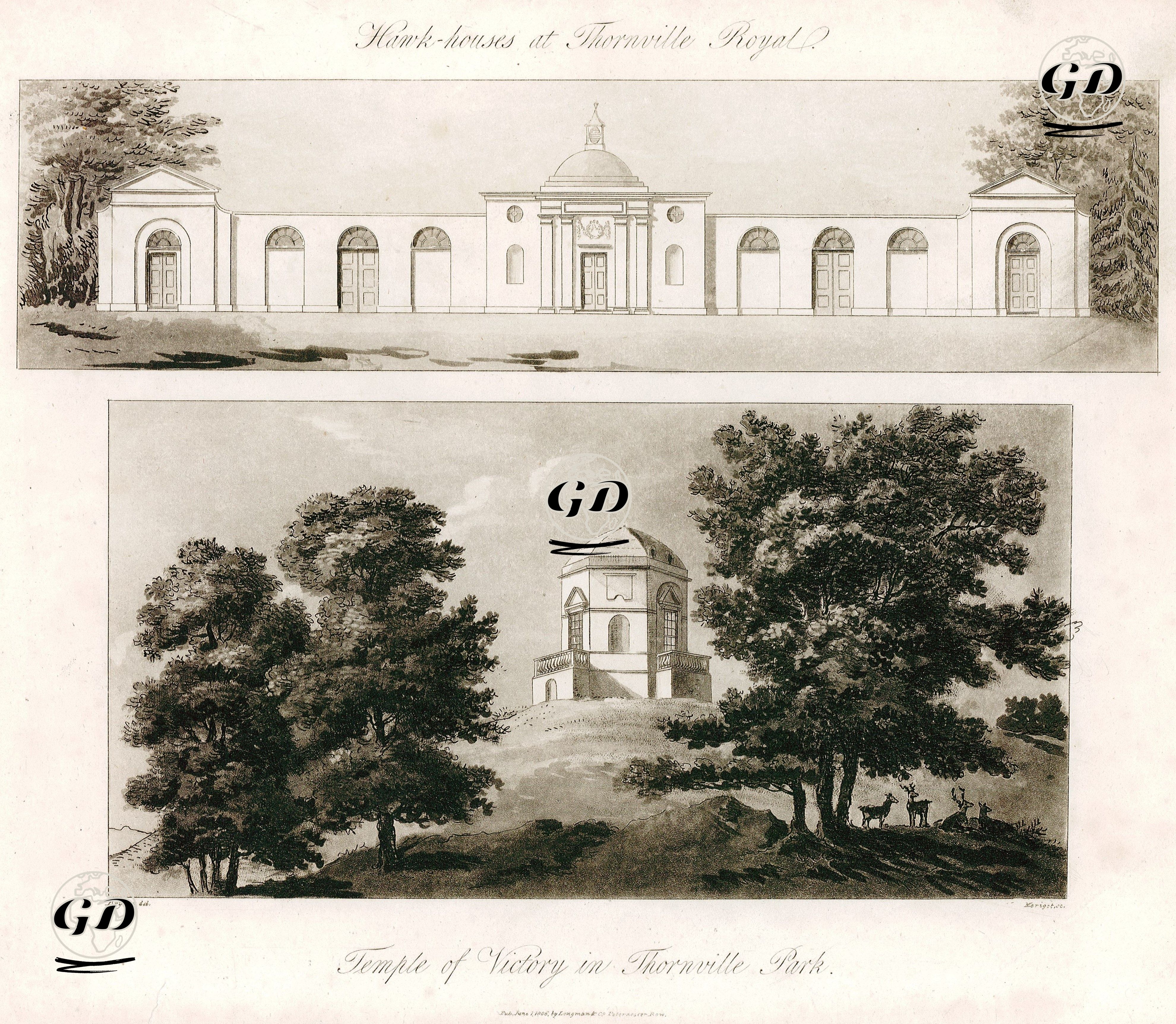 Thornville Royal'da Av Evleri-Thornville Parkda Victory Anıtı - Joshua Bryant (Active 1798-1823) - 1806