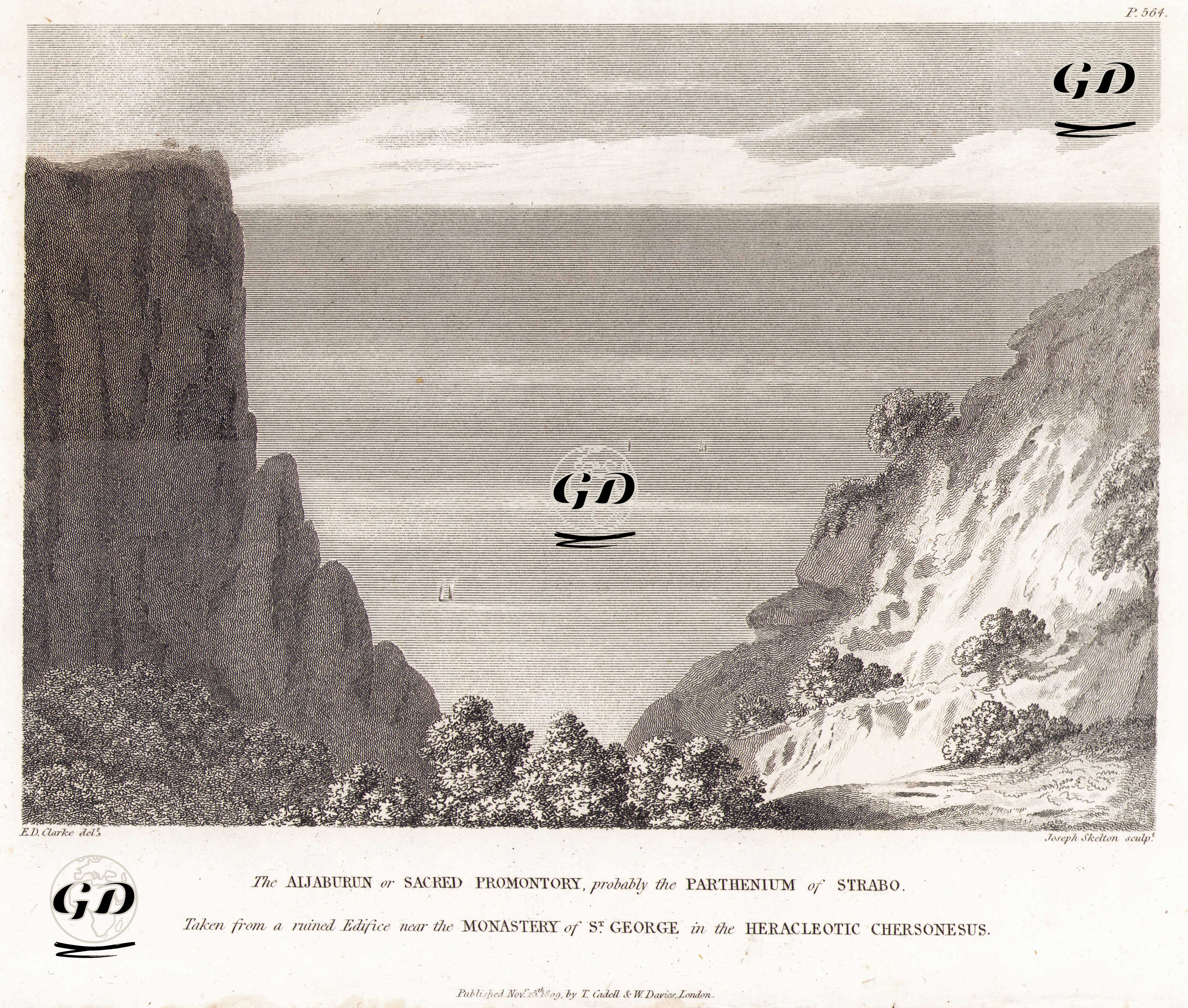 Cape Fiolent veya Kutsalburun - Edward Daniel Clarke (1769-1822) - 1809