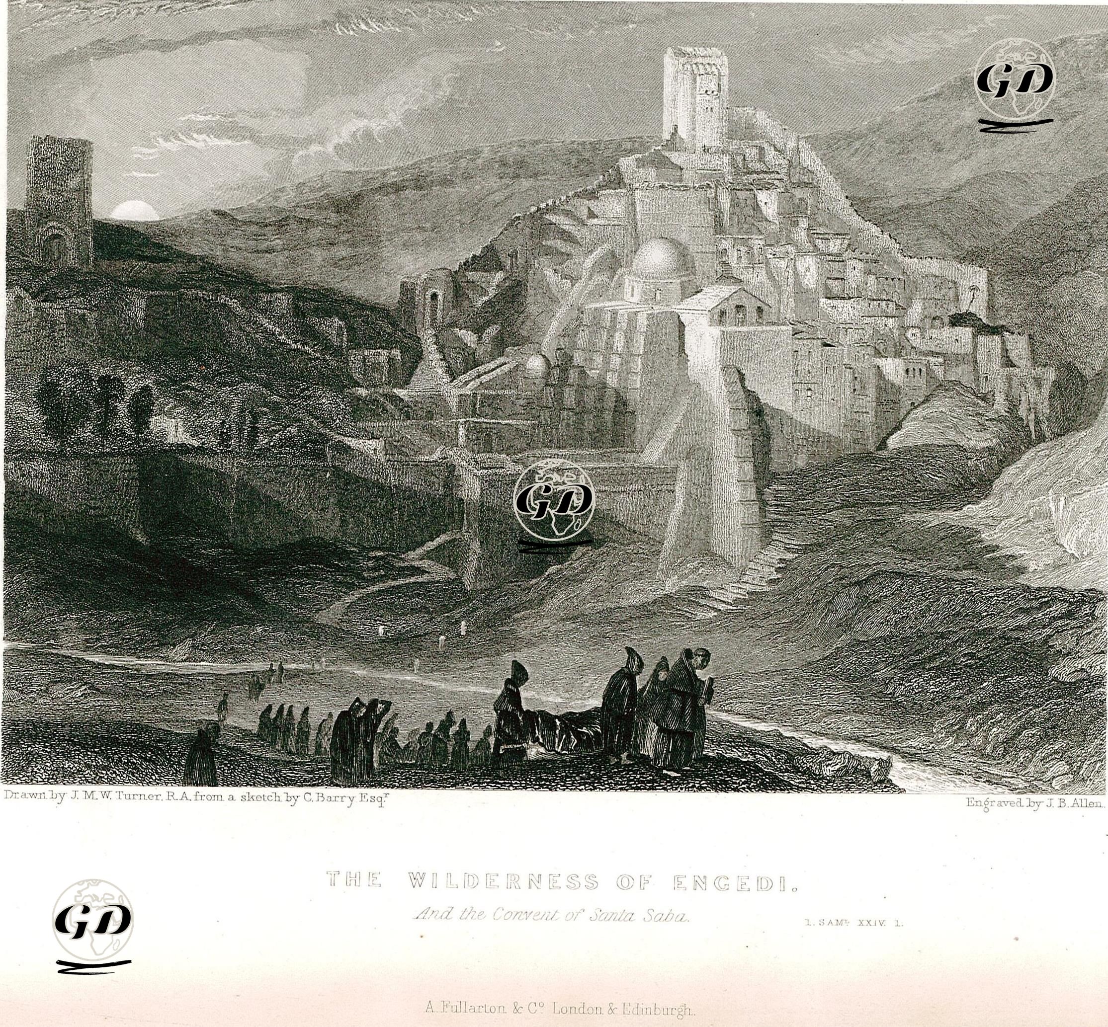 Mar Saba Manastırı Ve En Gedi'nin Vahşi Doğası - Joseph Mallord William Turner (1775-1851) - 1847