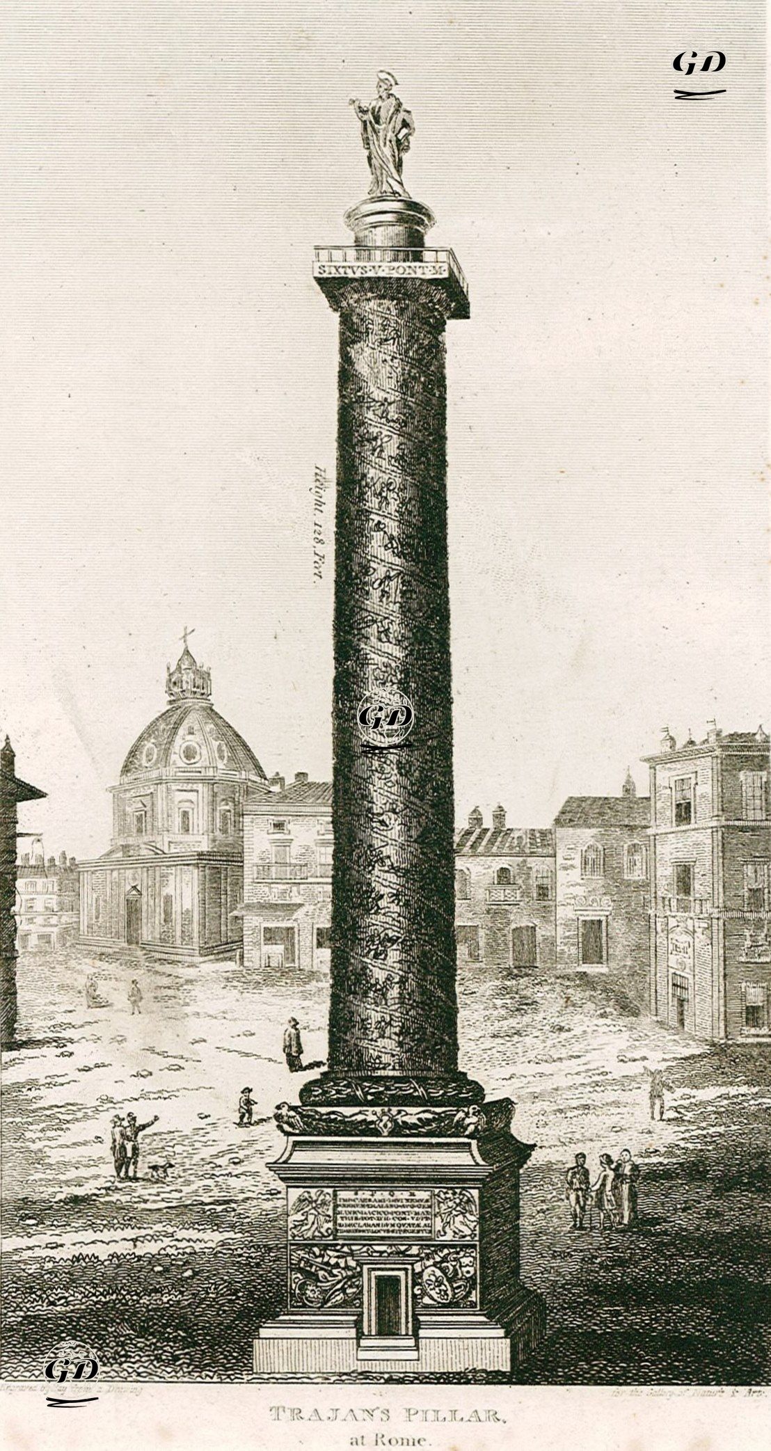 Traianus(Trajan) Sütunu, Roma -  - 1813