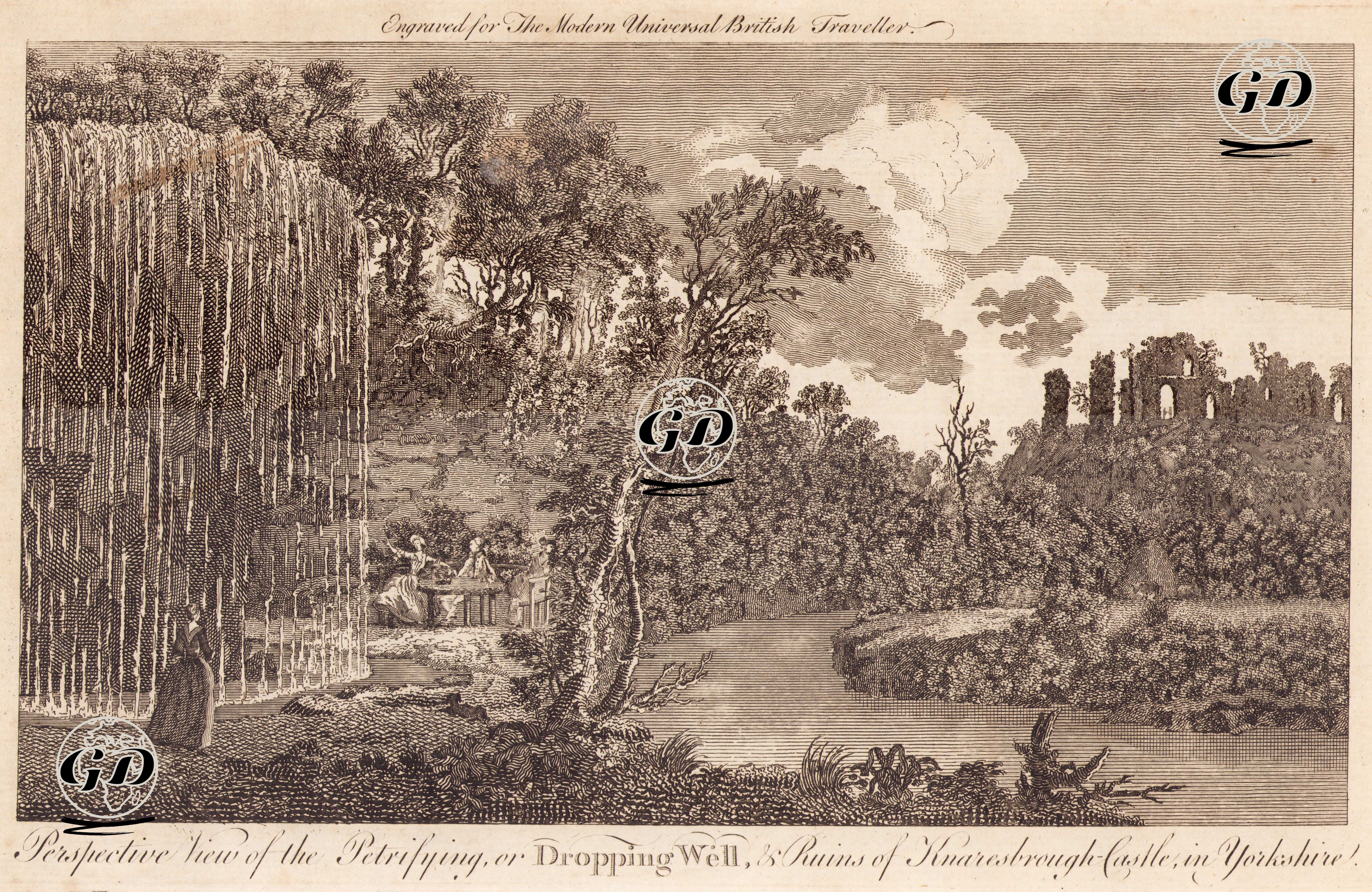 York Bölgesinde Knaresbrough Kalesi Ve Dropping Well -  - 1779