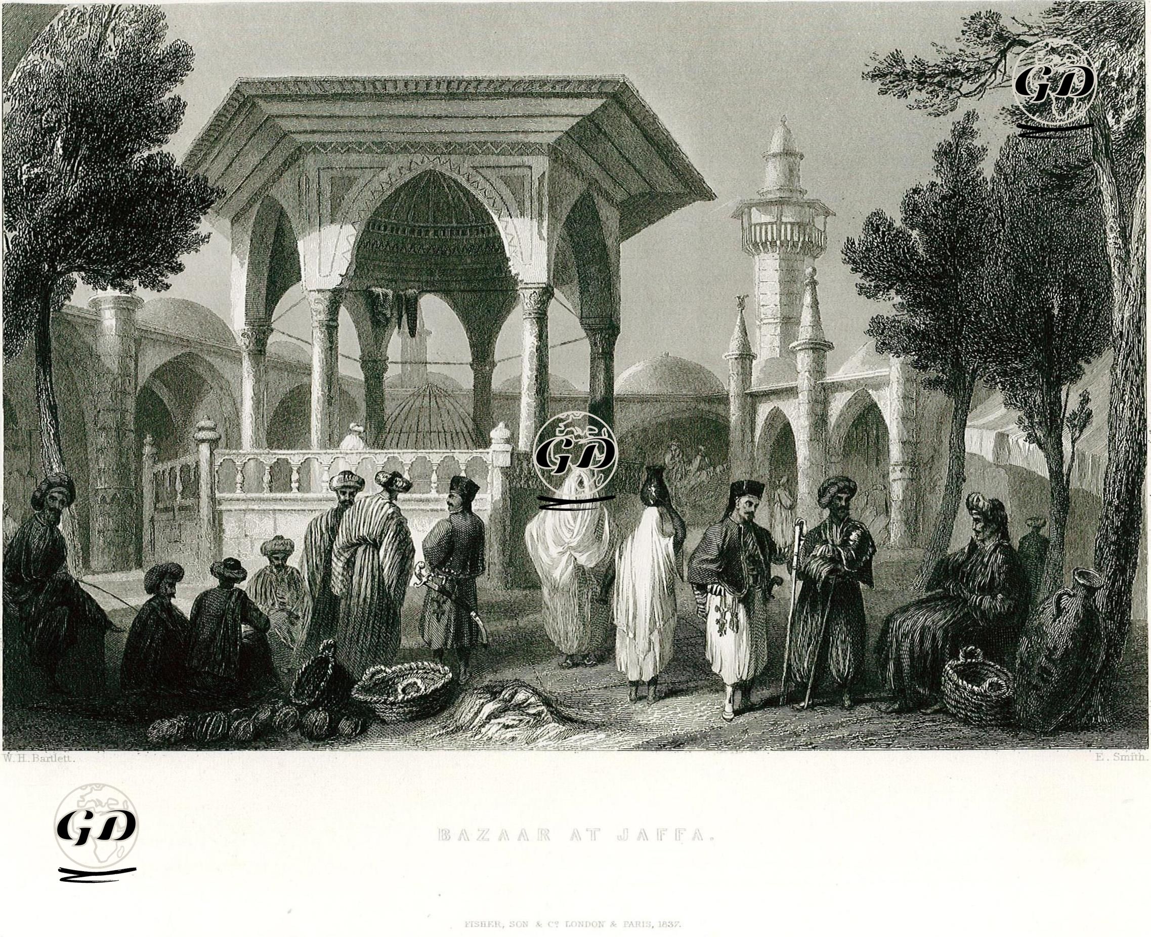Bazaar At Jaffa  - William Henry Bartlett (1809-1854) - 1837