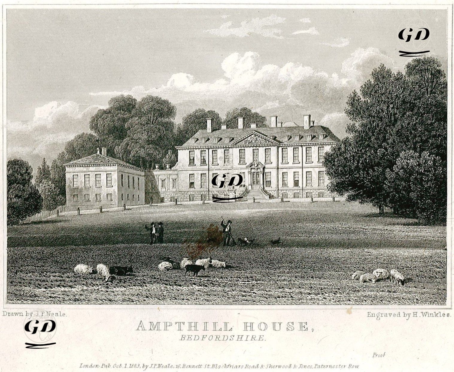 Ampthill Evi, Bedfordshire - John Preston Neale (1780-1847) - 1823