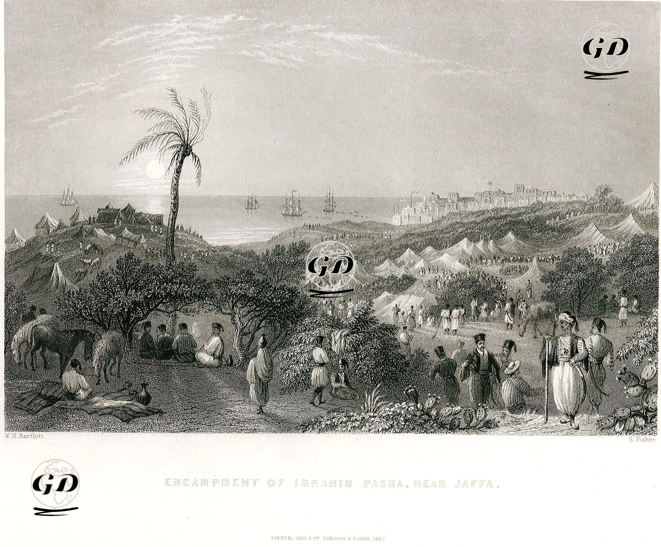 Encampment Of Ibrahim Pasha, Near Jaffa  - William Henry Bartlett (1809-1854) - 1837