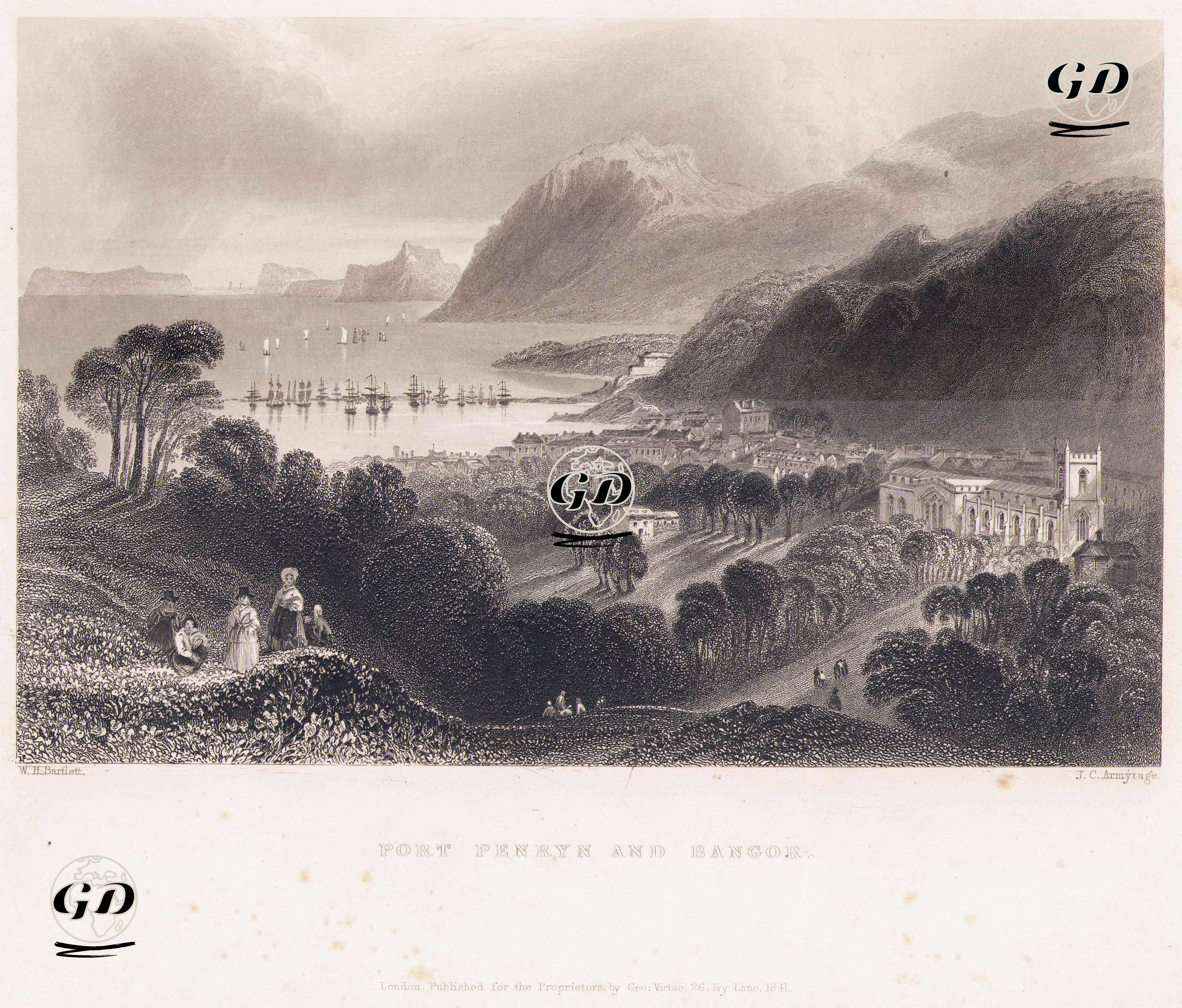 Penryn Limanı Ve Bangor - William Henry Bartlett (1809-1854) - 1841