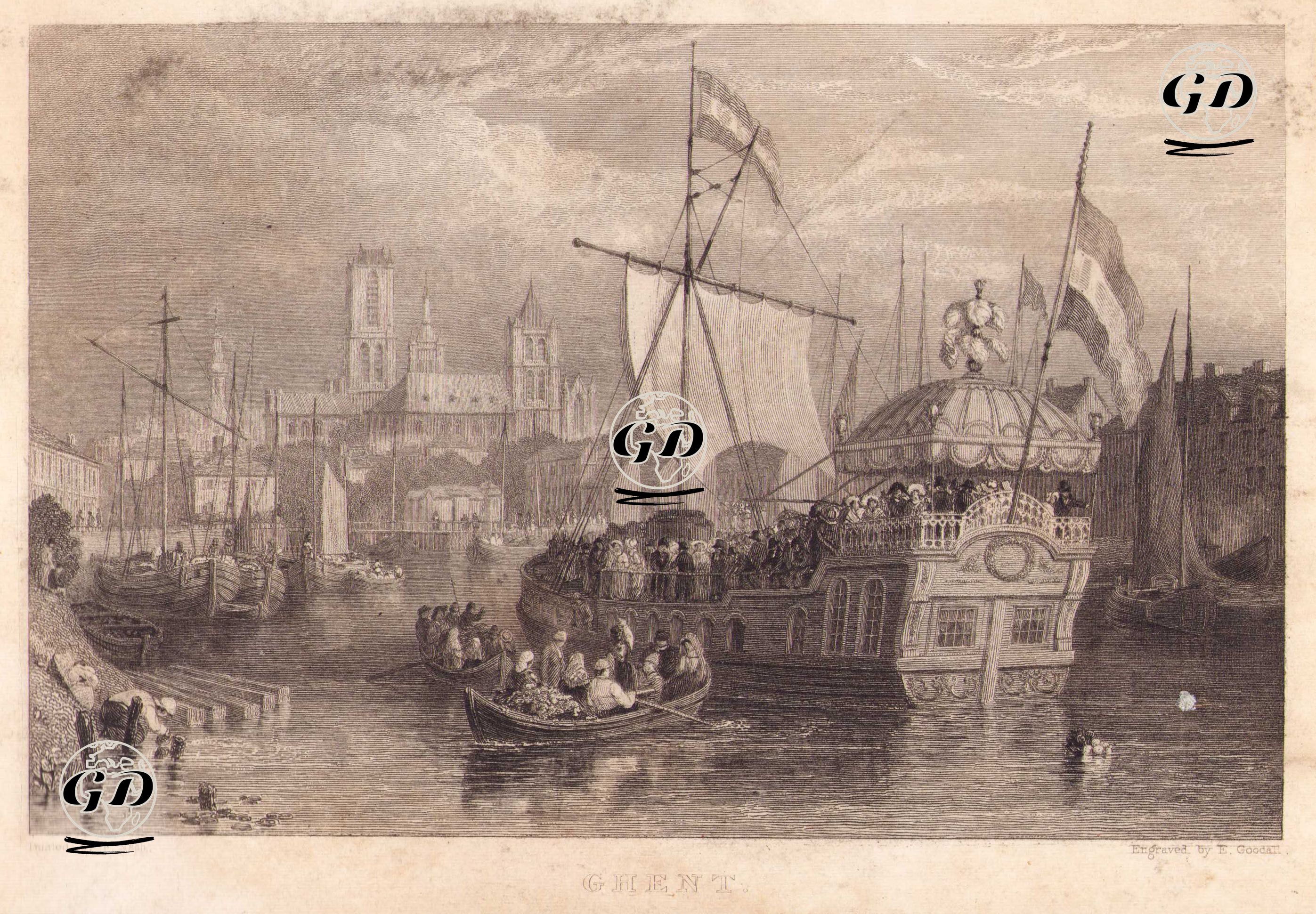 Ghent - Frederick Nash (1782-1856) - 1830