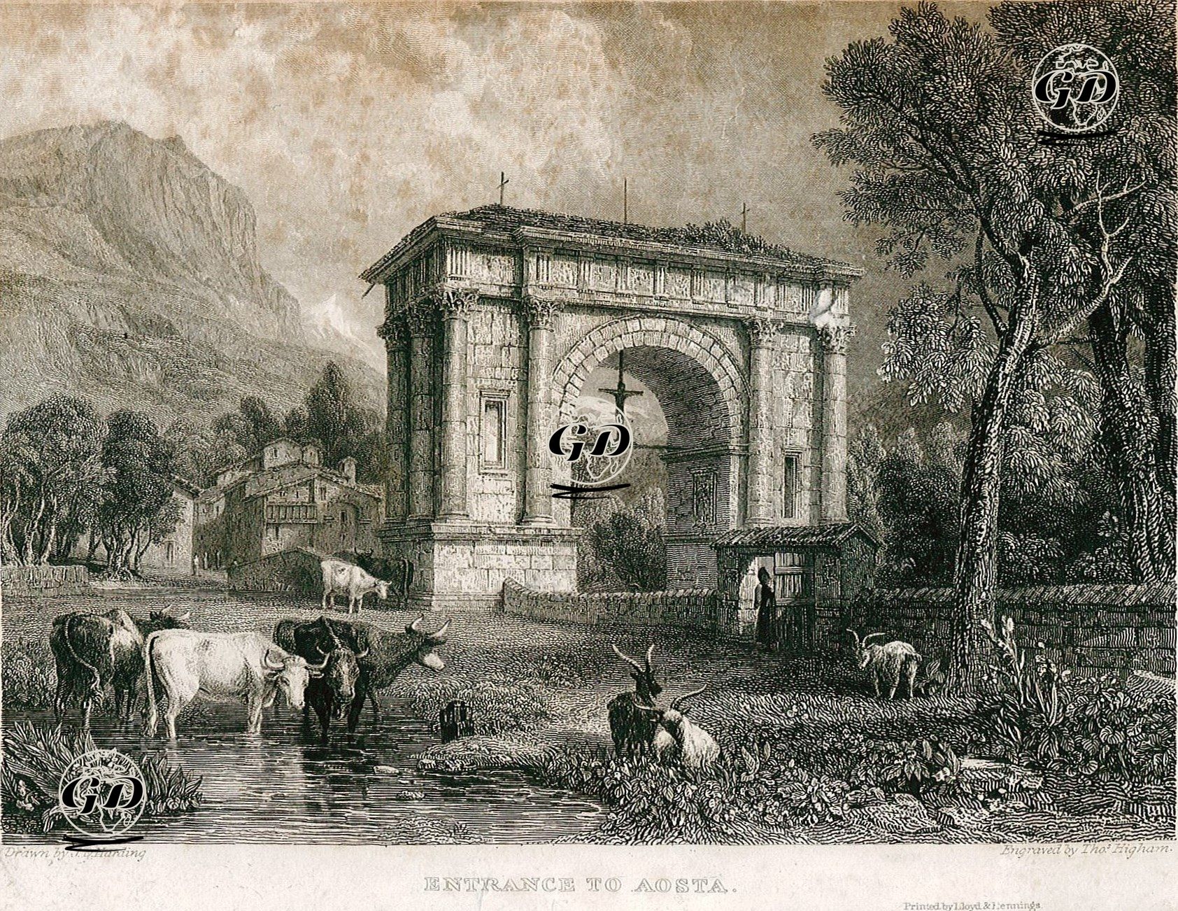 Entrance To Aosta - James Duffield Harding (1798-1863) - 1833