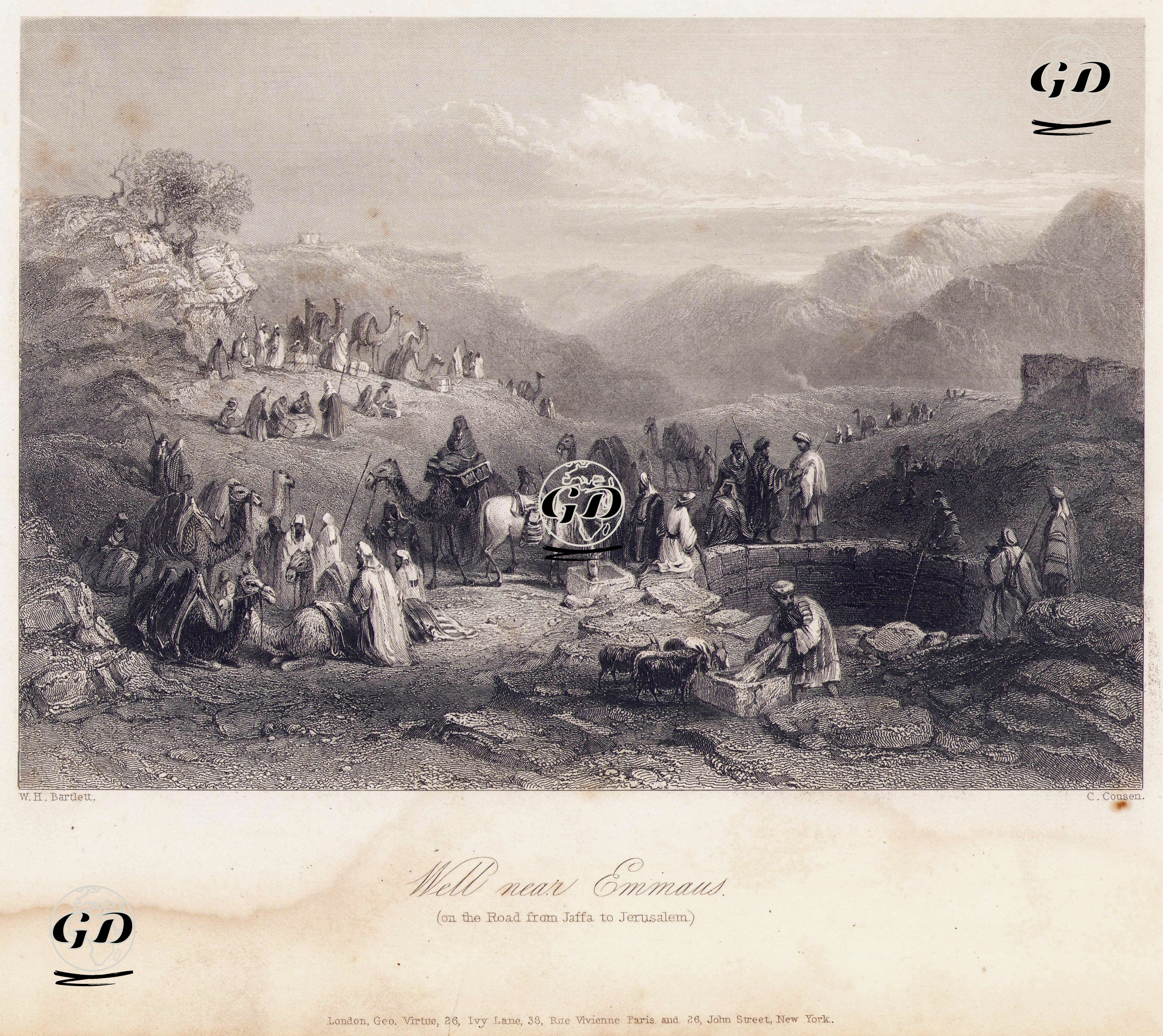 Yafa Kudüs Yolunda Emmaus Yakınındaki Su Kuyusu - William Henry Bartlett (1809-1854) - 1847