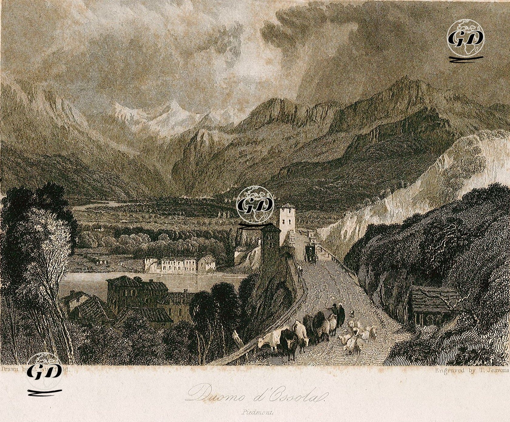 D'Ossola Katedrali, Piedmont - Clarkson Stanfield (1793-1867) - 1800's
