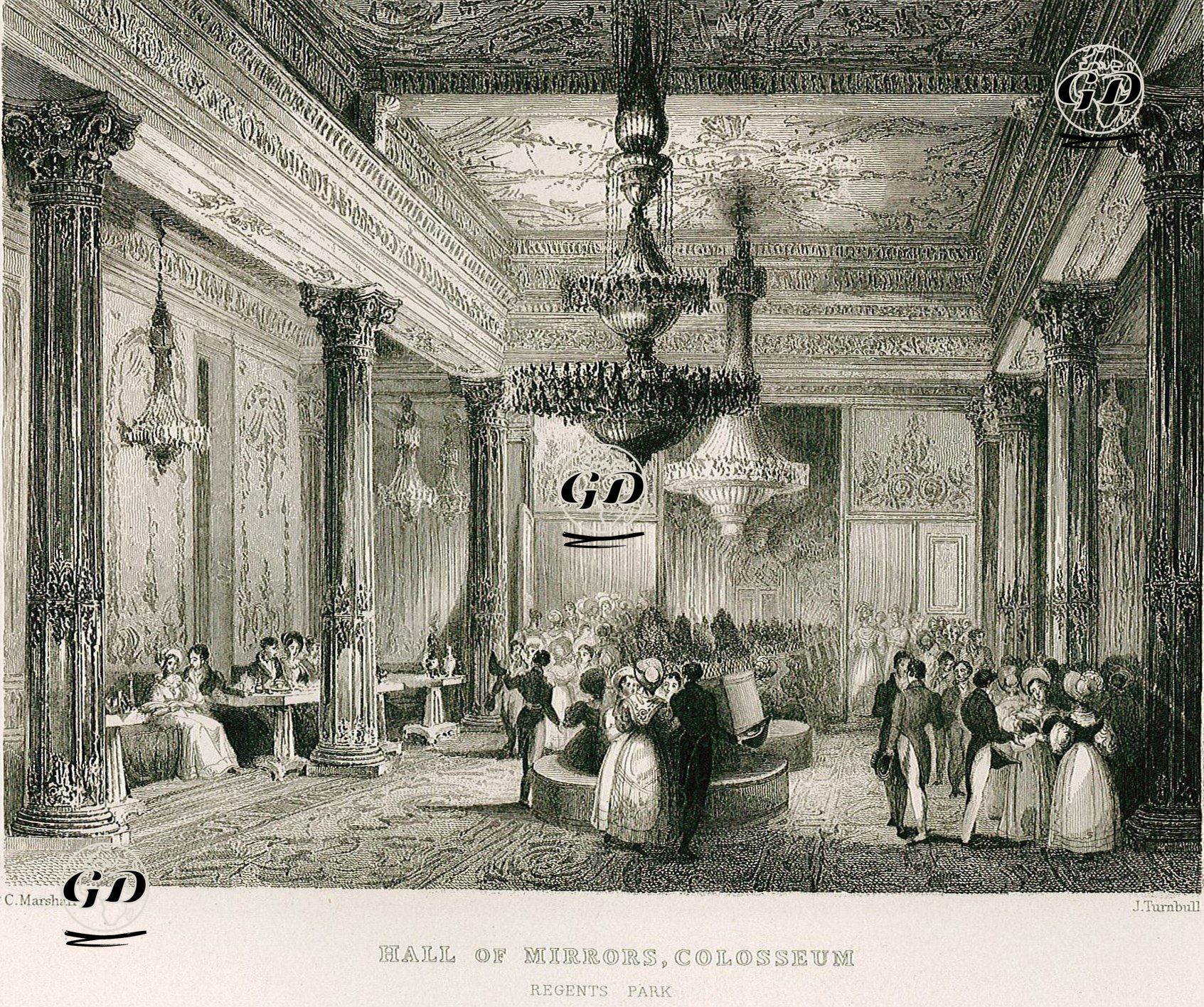 Aynalı Salon, Kolezyum, Regent Park - Charles Marshall (1806-1890) - 1839