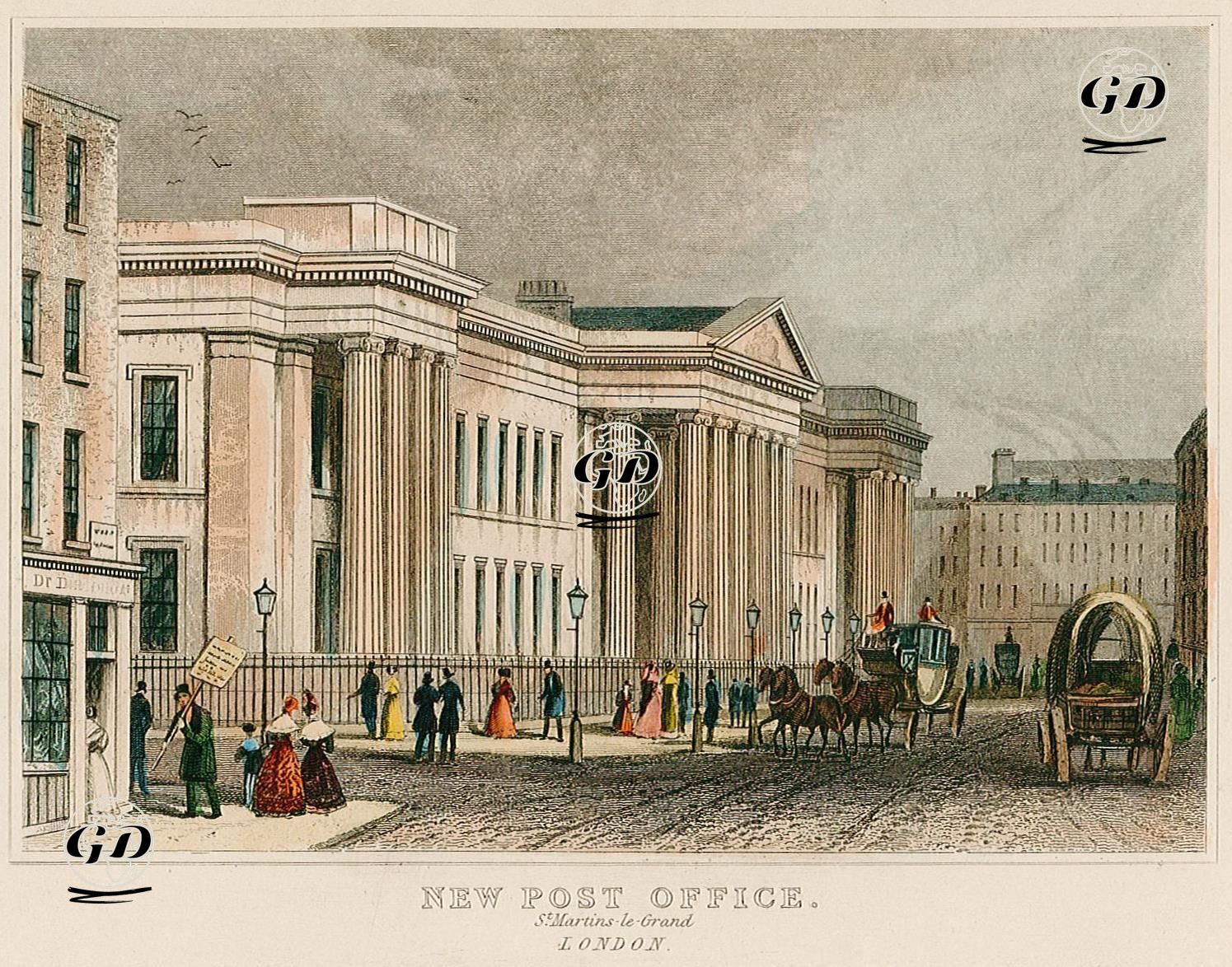 Yeni Postahane Binası, St. Martins Le Grand, Londra -  - 1848