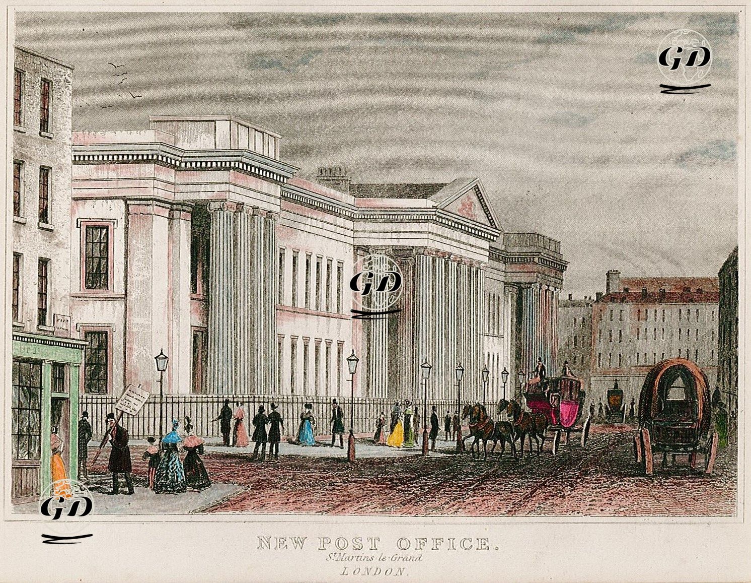 Yeni Postahane Binası, St. Martins Le Grand, Londra -  - 1848