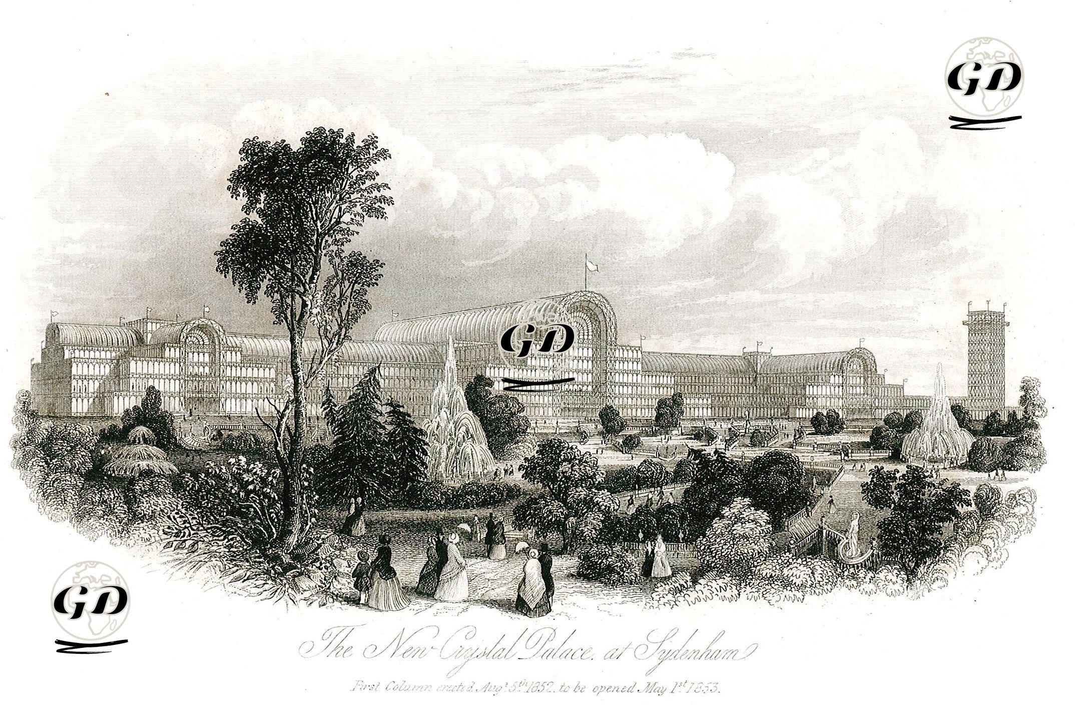The New Crystal Palace At Sydenham  -  - 1800's