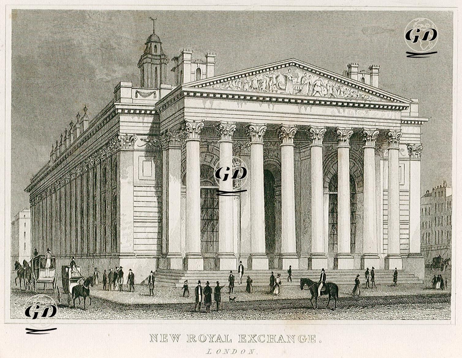 New Royal Exchange, London  -  - 1800's