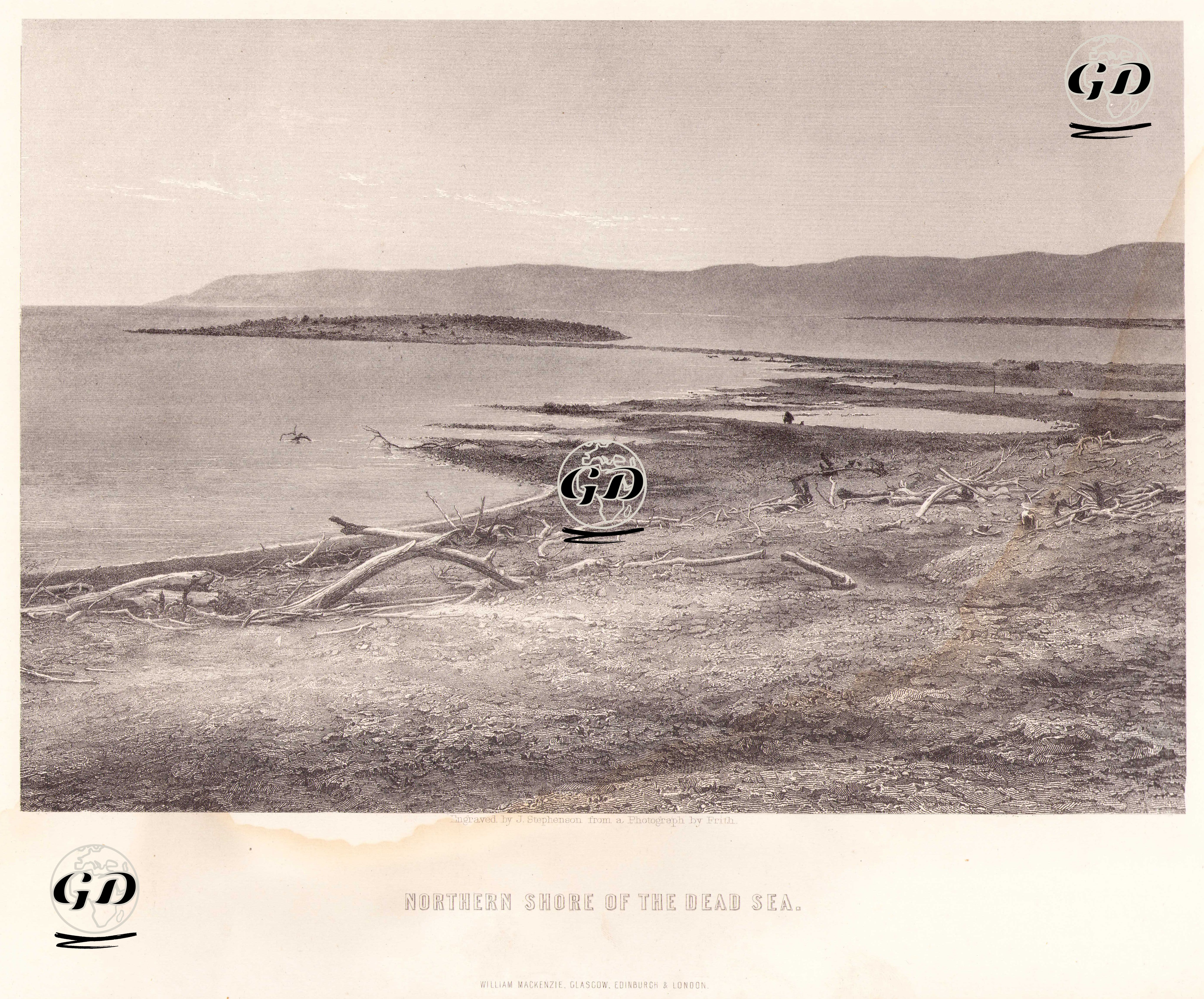 Northern Shore Of The Dead Sea - Francis Frith (1822-1898) (Photographer-Fotoğrafçı) - 1850's-1870's