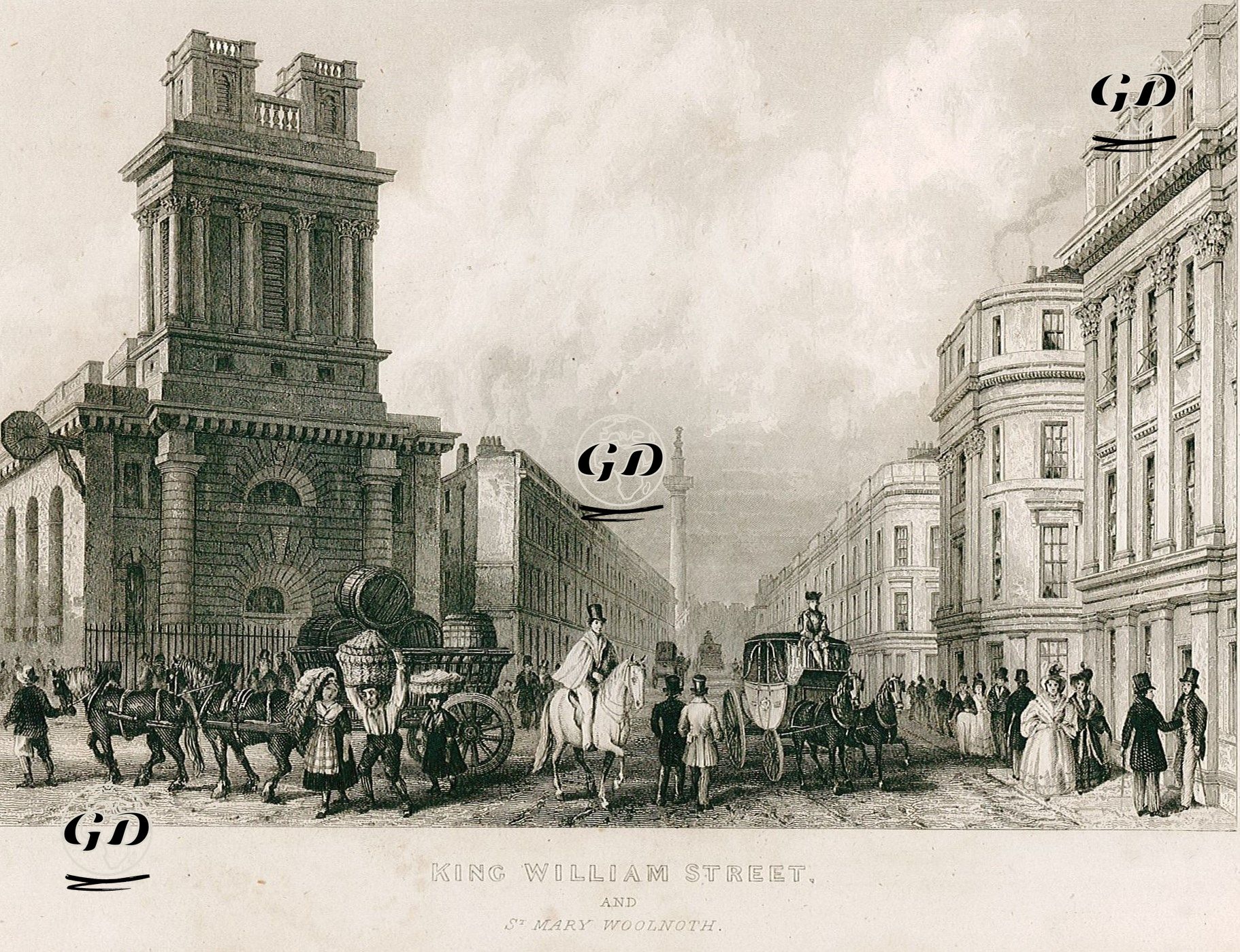 Kral Willam Caddesi Ve St.Mary Woolnoth -  - 1800's