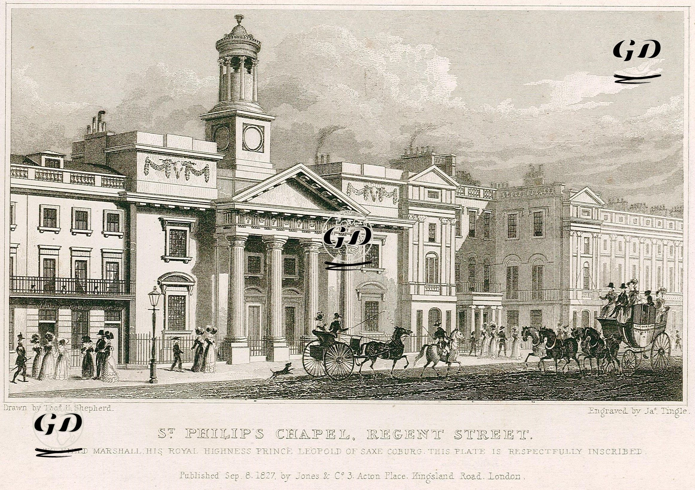 St. Philip Şapeli, Regent Caddesi - Thomas Hosmer Shepherd (1792-1864) - 1827