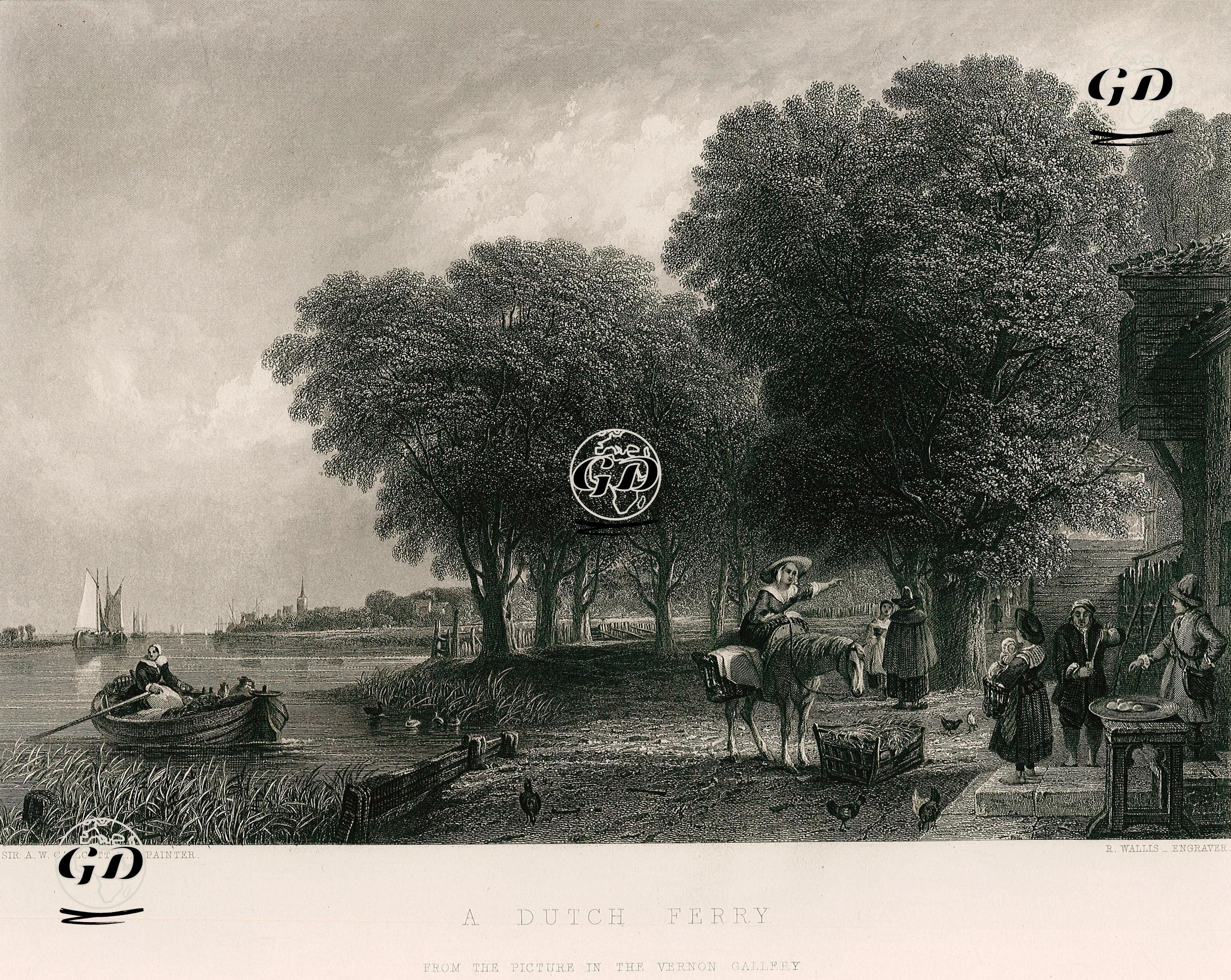 Kayığın Dönmesini Bekleyen Hollandalılar - Augustus Wall Callcott (1779-1844) - 1855