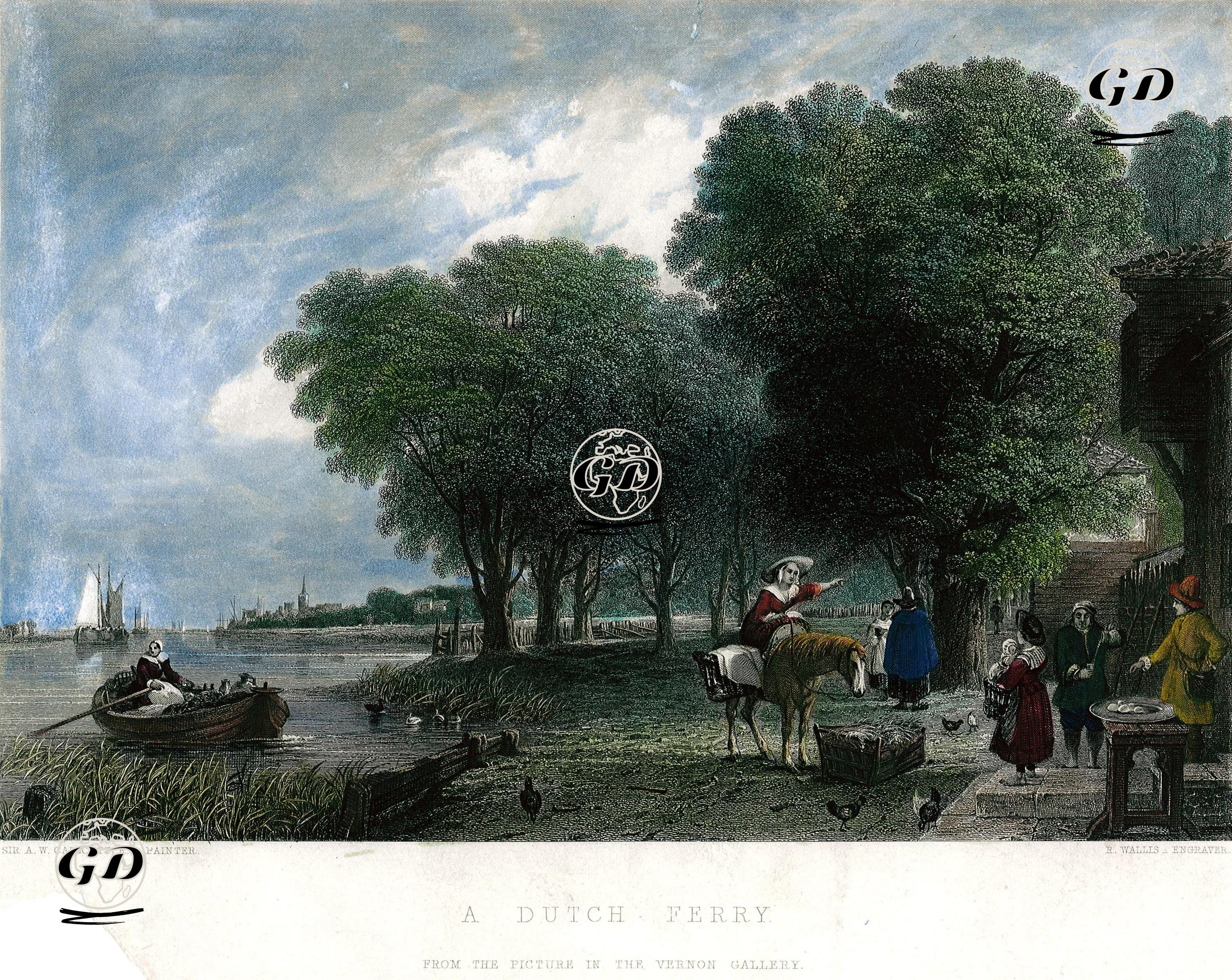 Kayığın Dönmesini Bekleyen Hollandalılar - Augustus Wall Callcott (1779-1844) - 1855