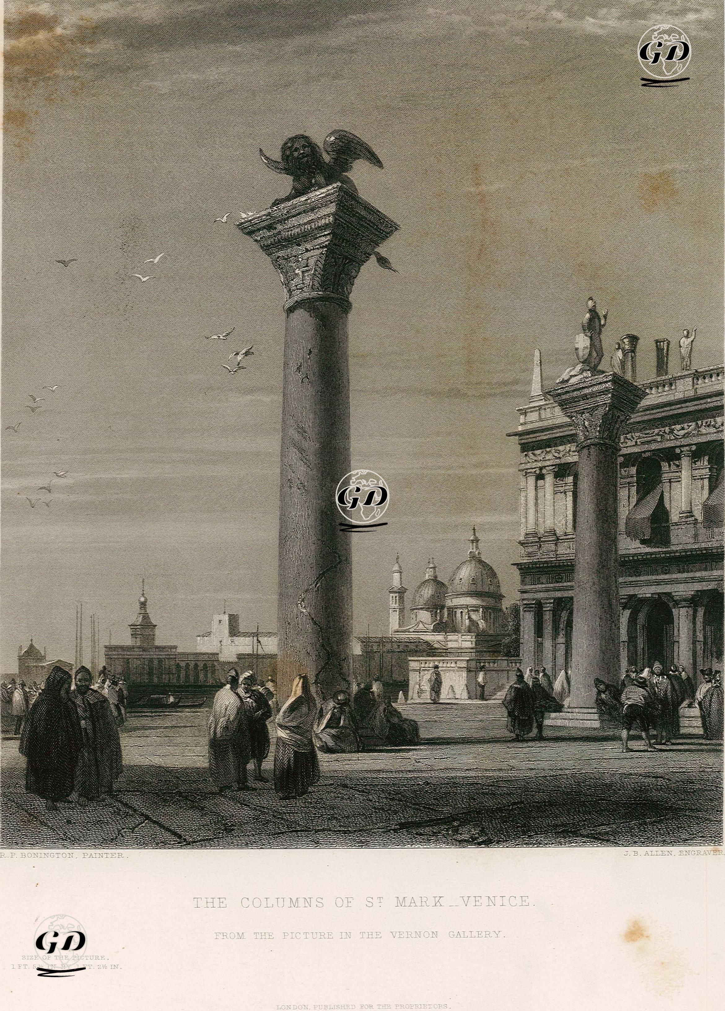 The Columns Of St. Mark-Venice - Richard Parkes Bonington (1802-1828) - 1853