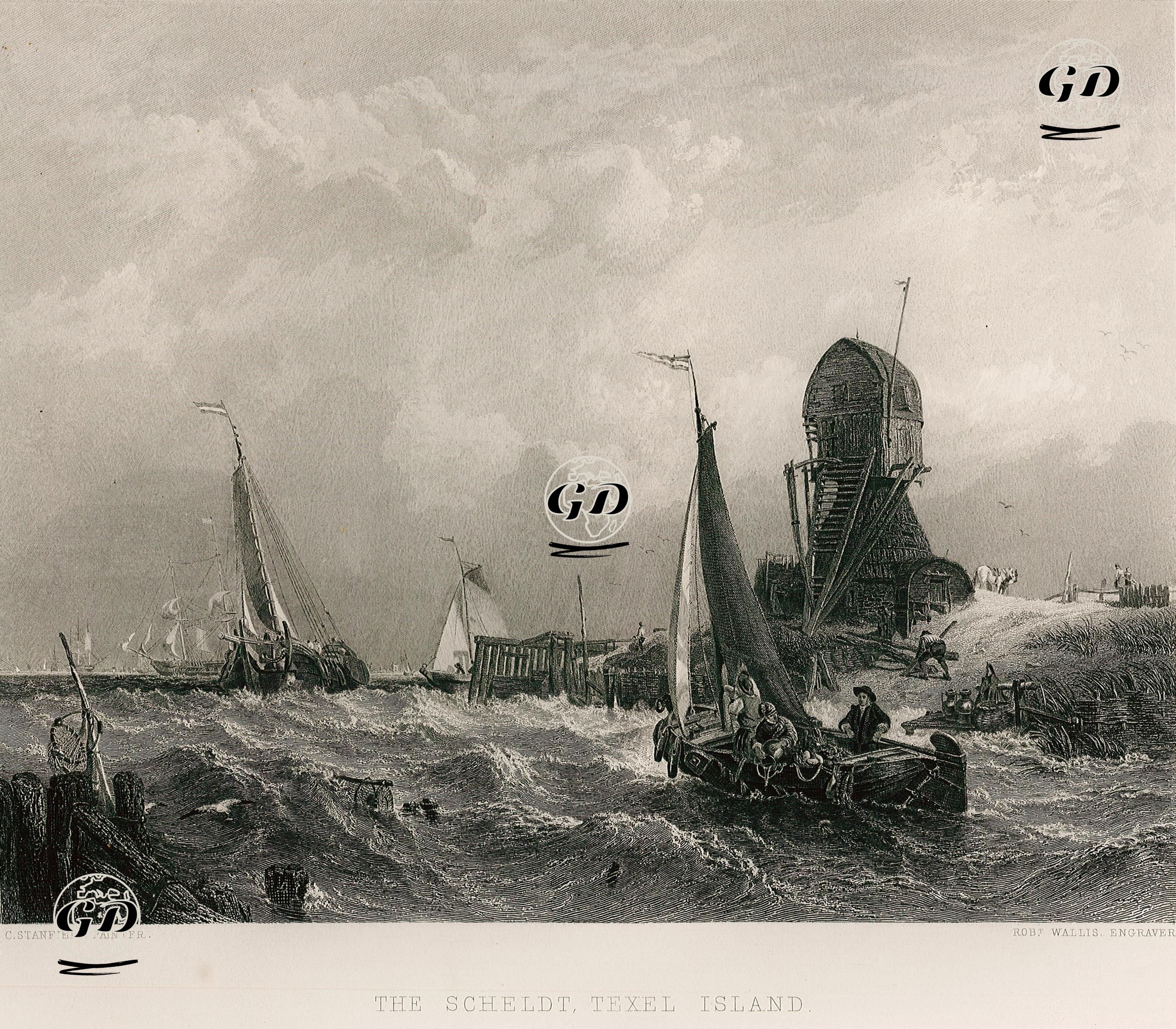 Schelde Nehri, Texel Adası - Clarkson Stanfield (1793-1867) - 1853