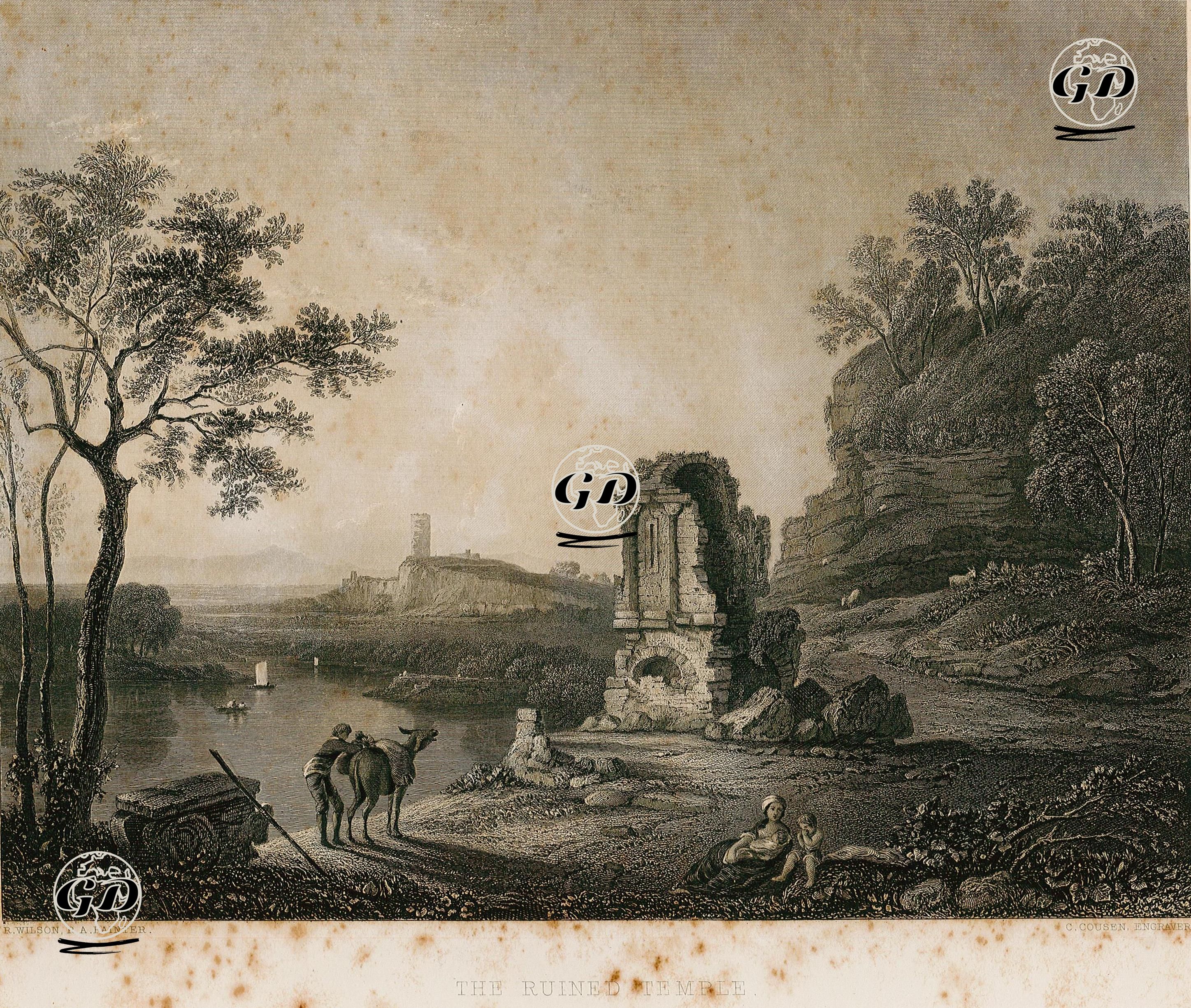 Avernus Gölü-Harabe Tapınak - Richard Wilson (1713-1782) - 1853