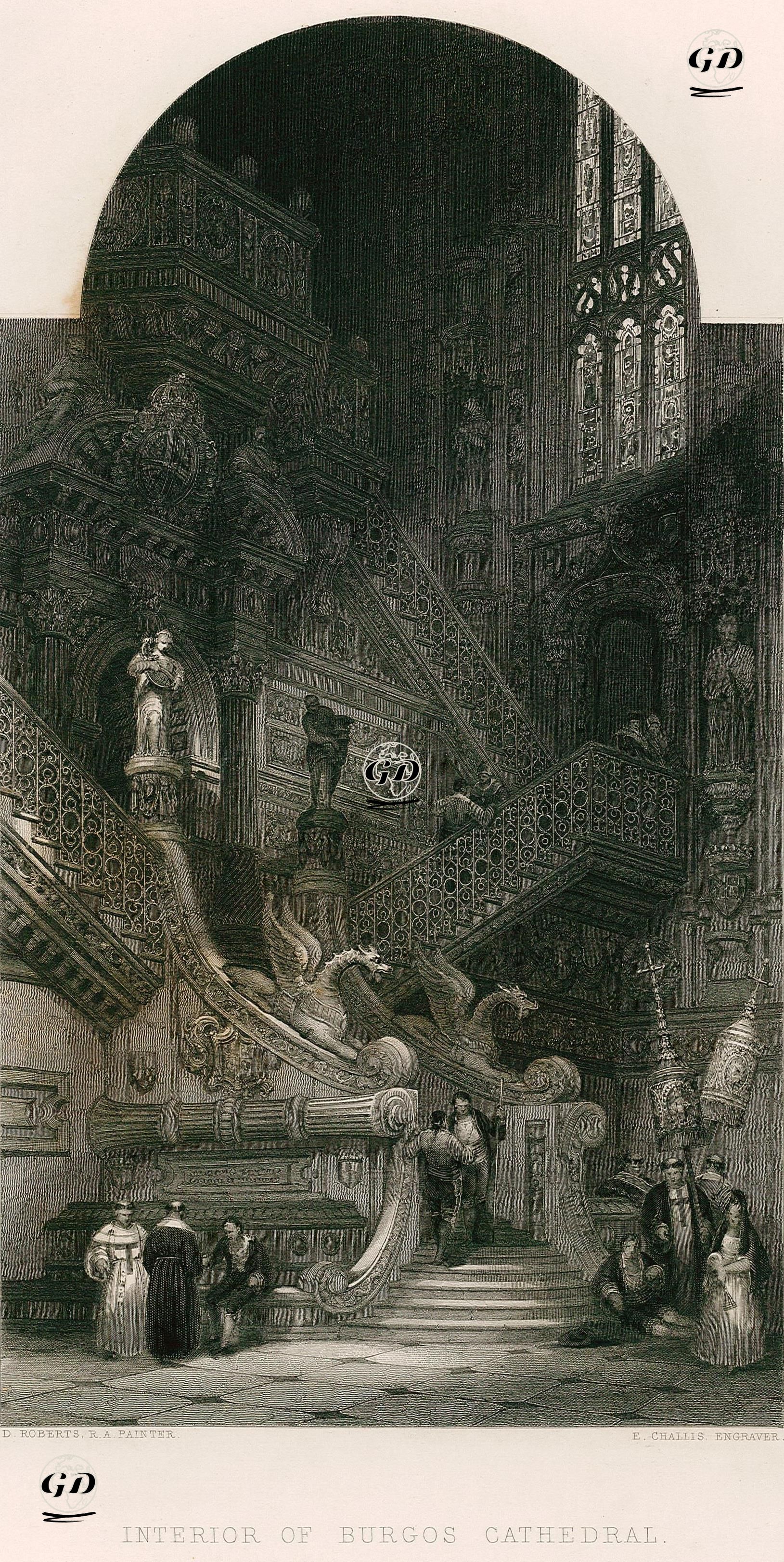İnterior Of Burgos Cathedral - David Roberts (1796-1864) - 1853