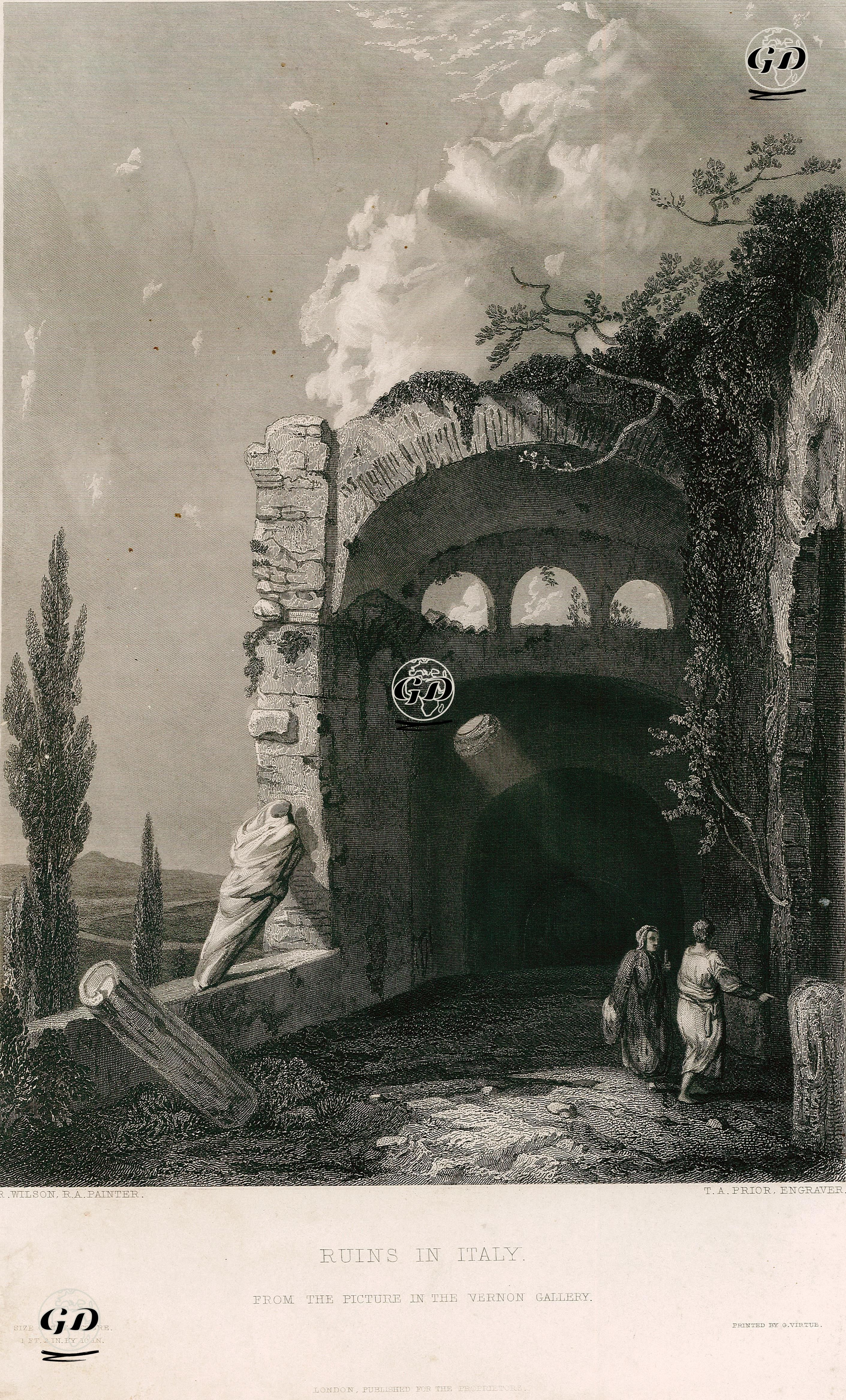 Tivoli'de Maecenas'ın Villası - Richard Wilson (1713-1782) - 1851