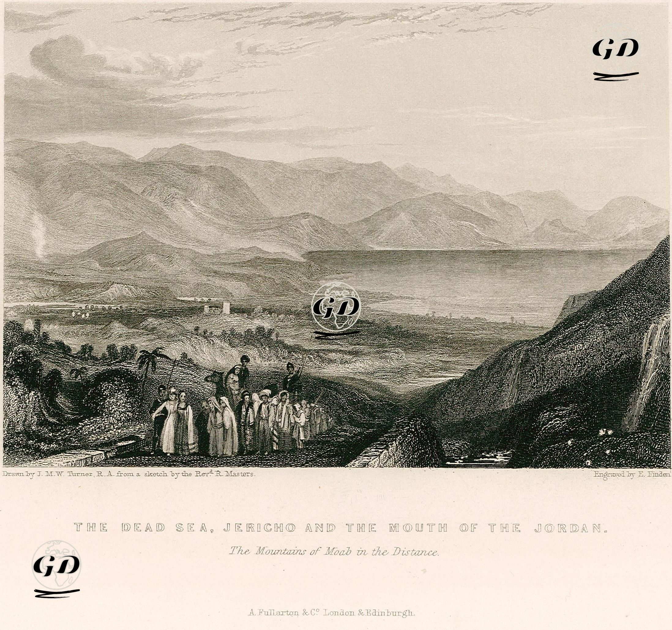The Dead Sea, Jericho And The Mouth Of The Jordan. The Mountains Of Moab In The Distance  - Joseph Mallord William Turner (1775-1851) - 1836
