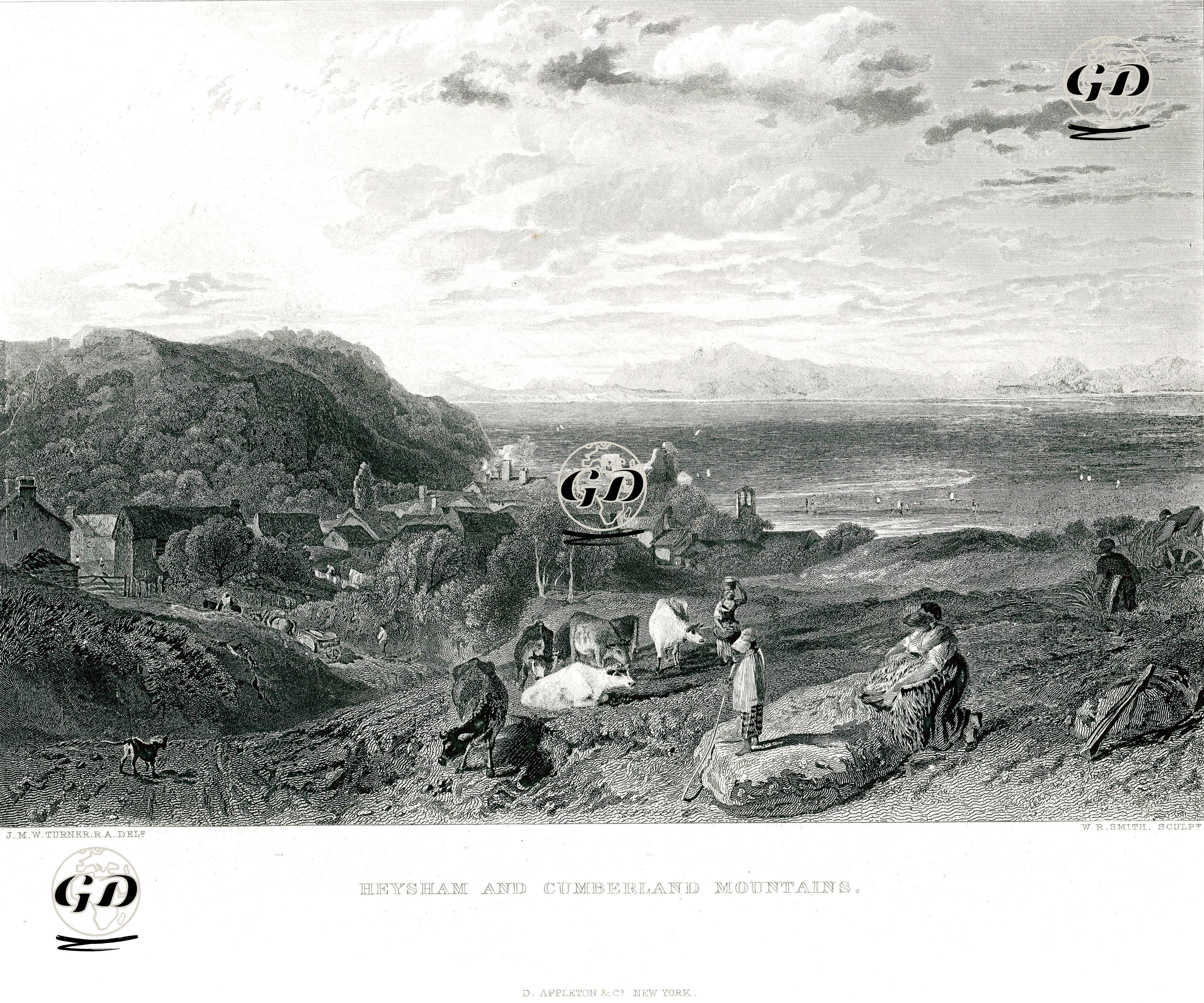 Heysham ve Cumberland Dağları - Joseph Mallord William Turner (1775-1851) - 1880's