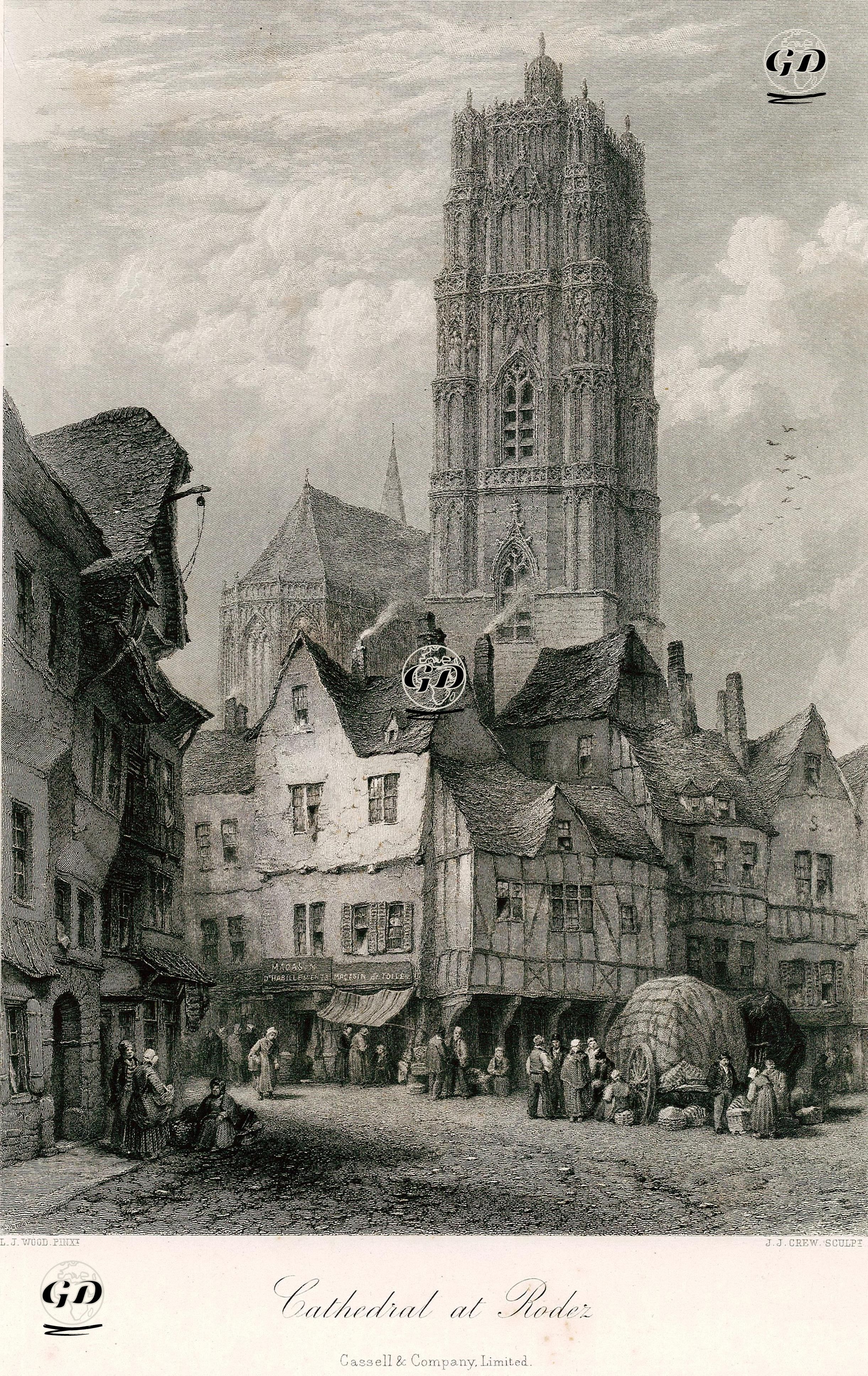 Rodez'deki Kathedral - Lewis John Wood (1813-1901) - 1881