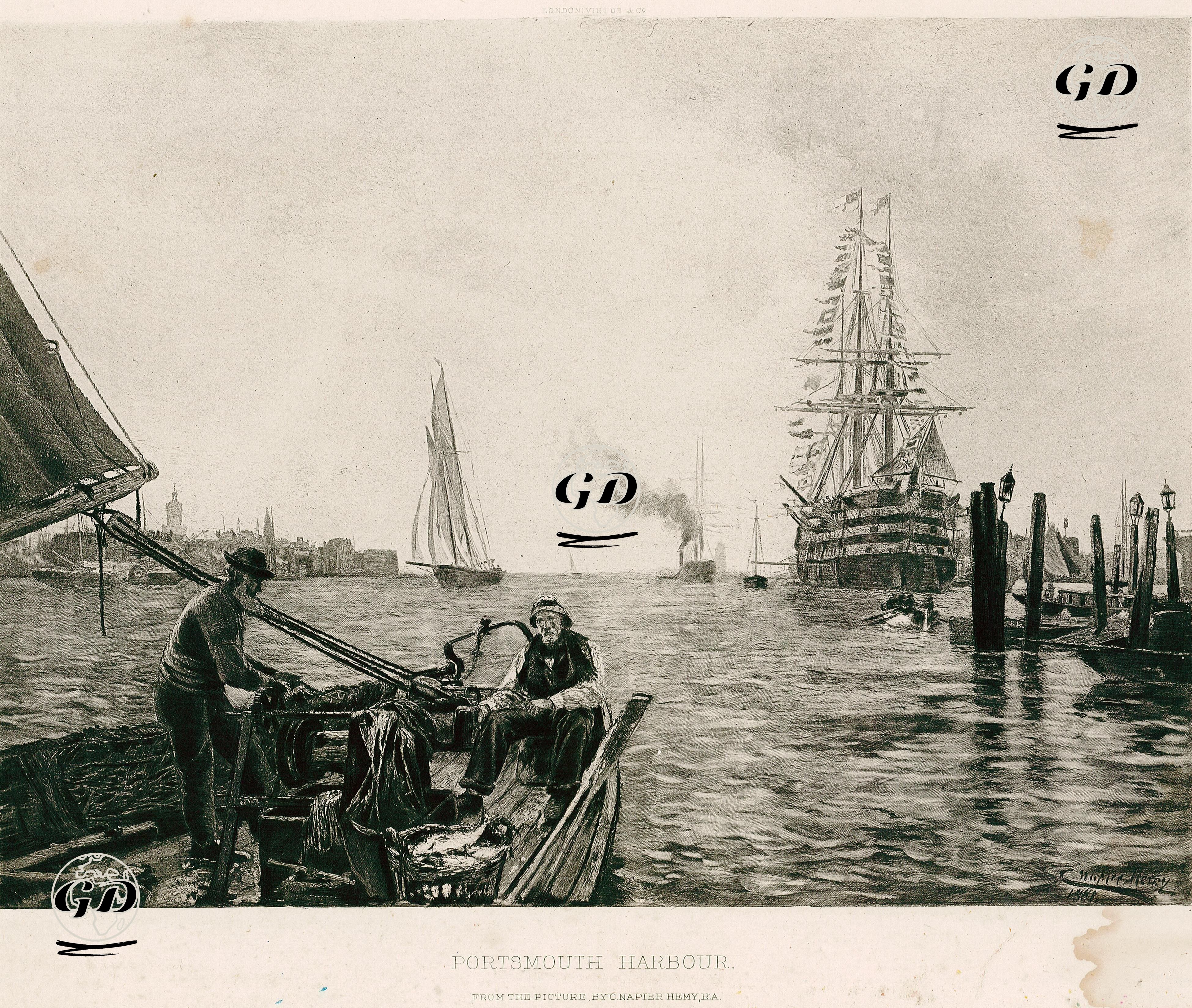 Portsmouth Limanı - Charles Napier Hemy (1841-1917) - 1882