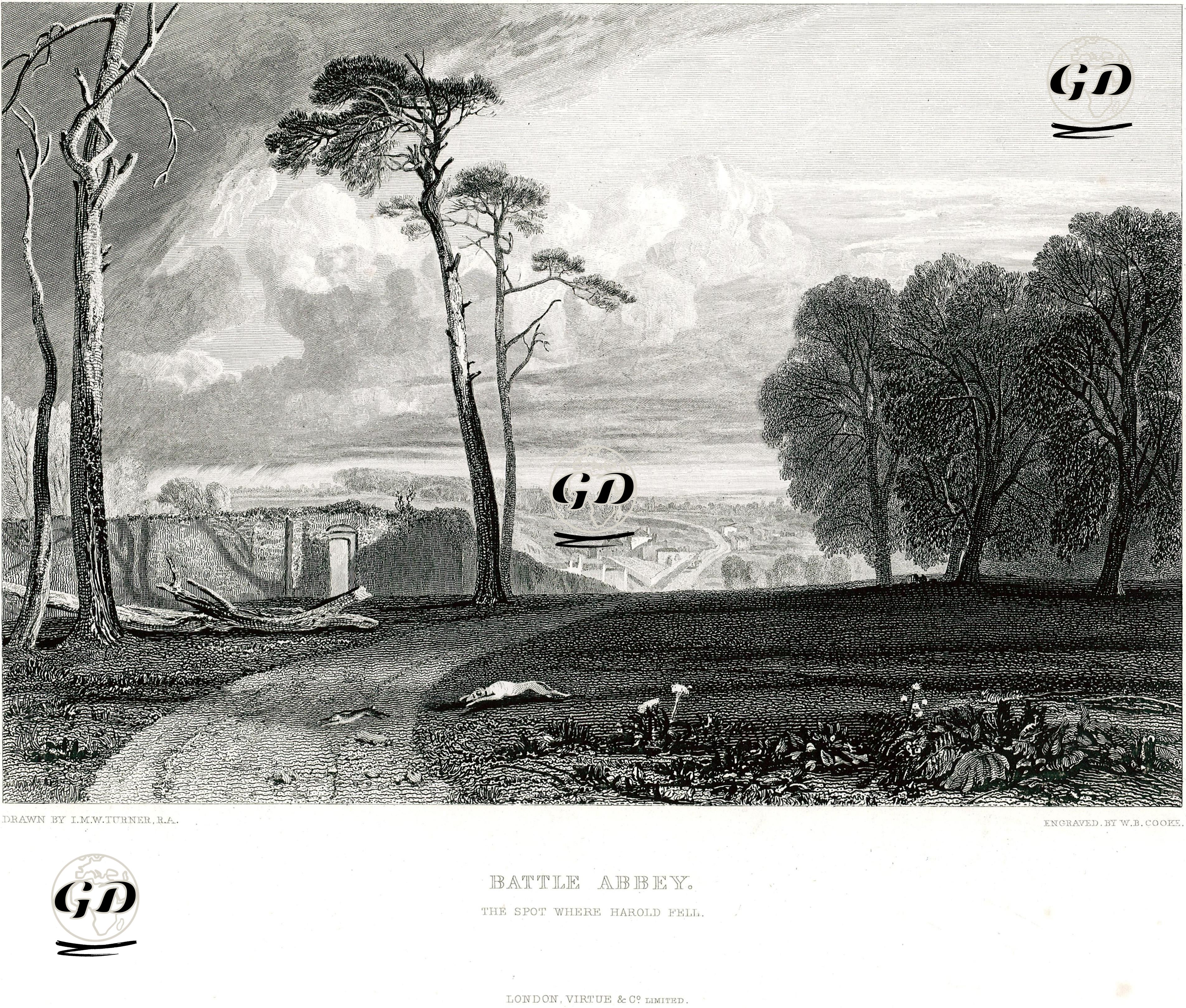 Battle Abbey, The Spot Where Harold Fell  - Joseph Mallord William Turner (1775-1851) - 1819