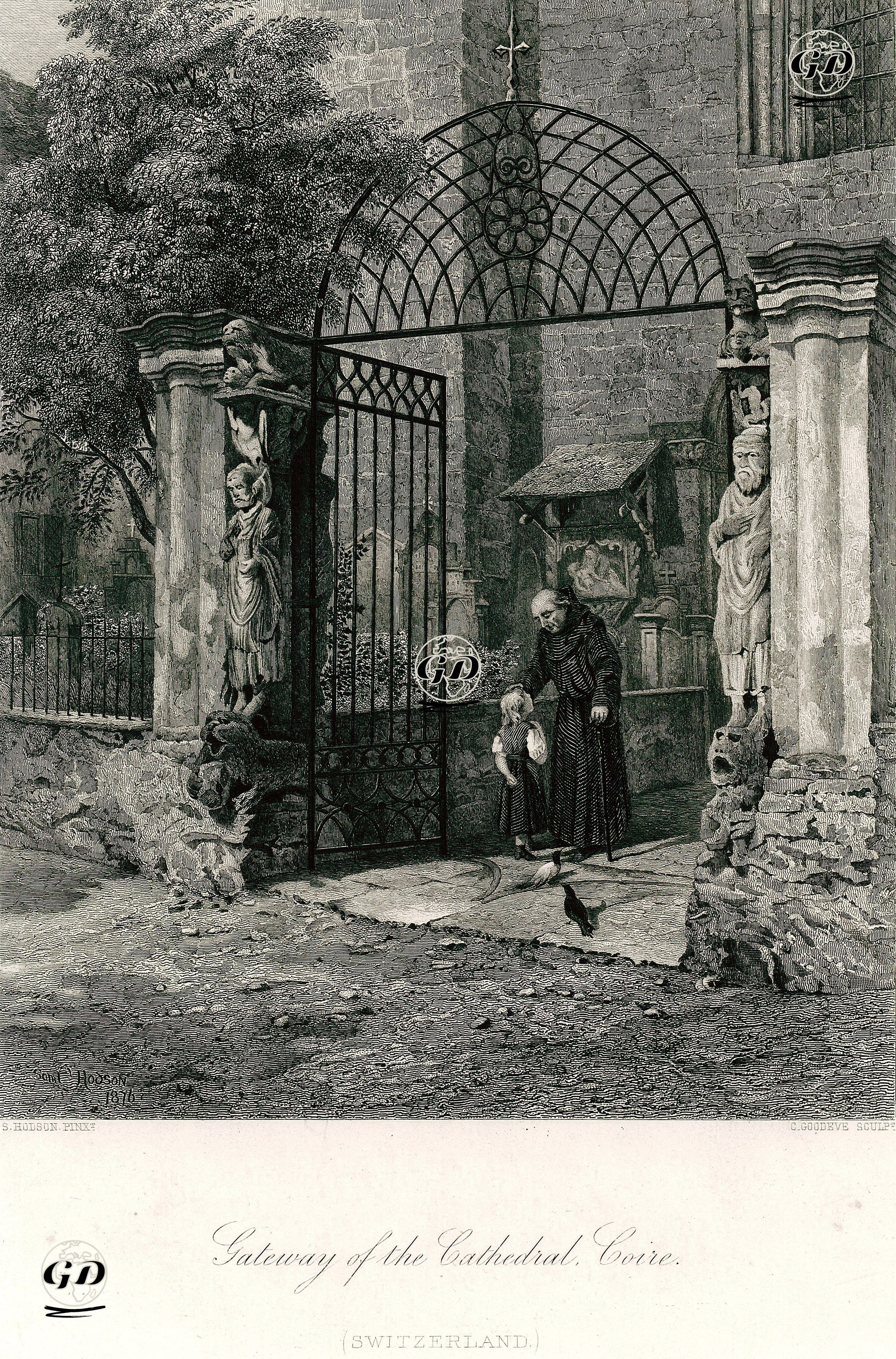 Katedralin Bahçe Kapısı, Coire, İsviçre - S.Hodson - 1870's
