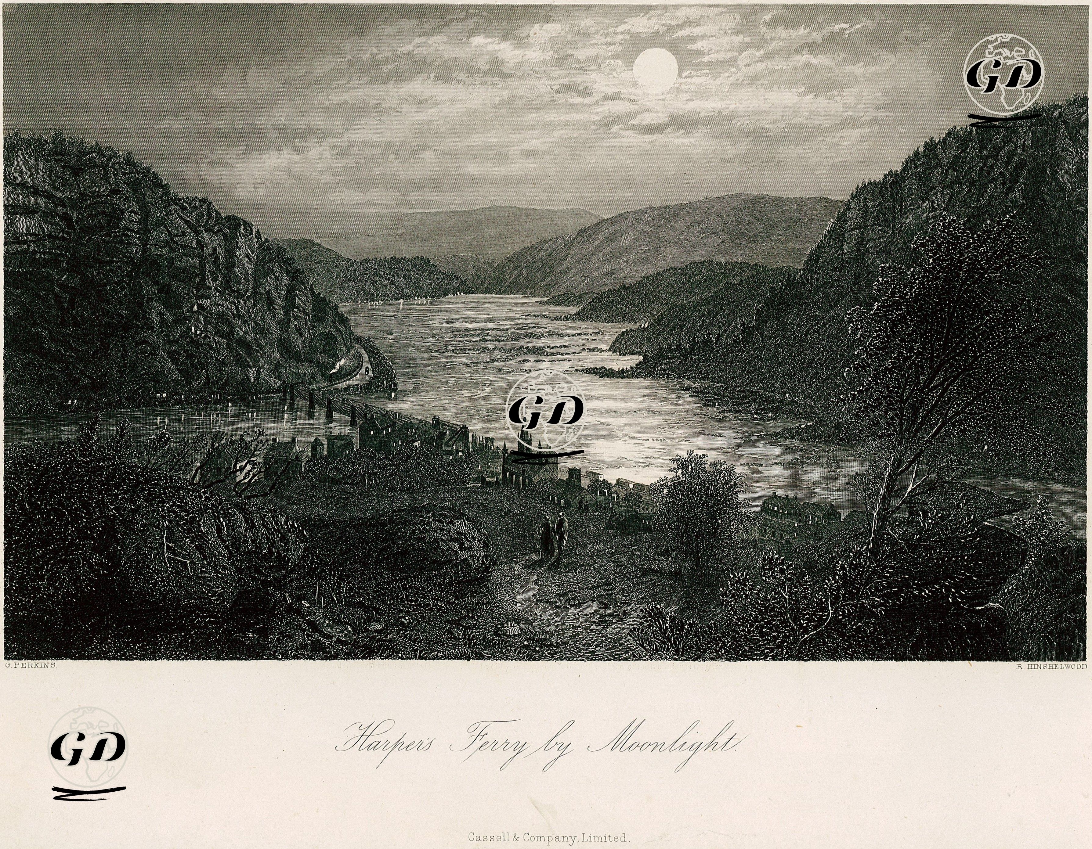 Ayışığında Harper Ferry - Granville Perkins (1830-1895) - 1870's