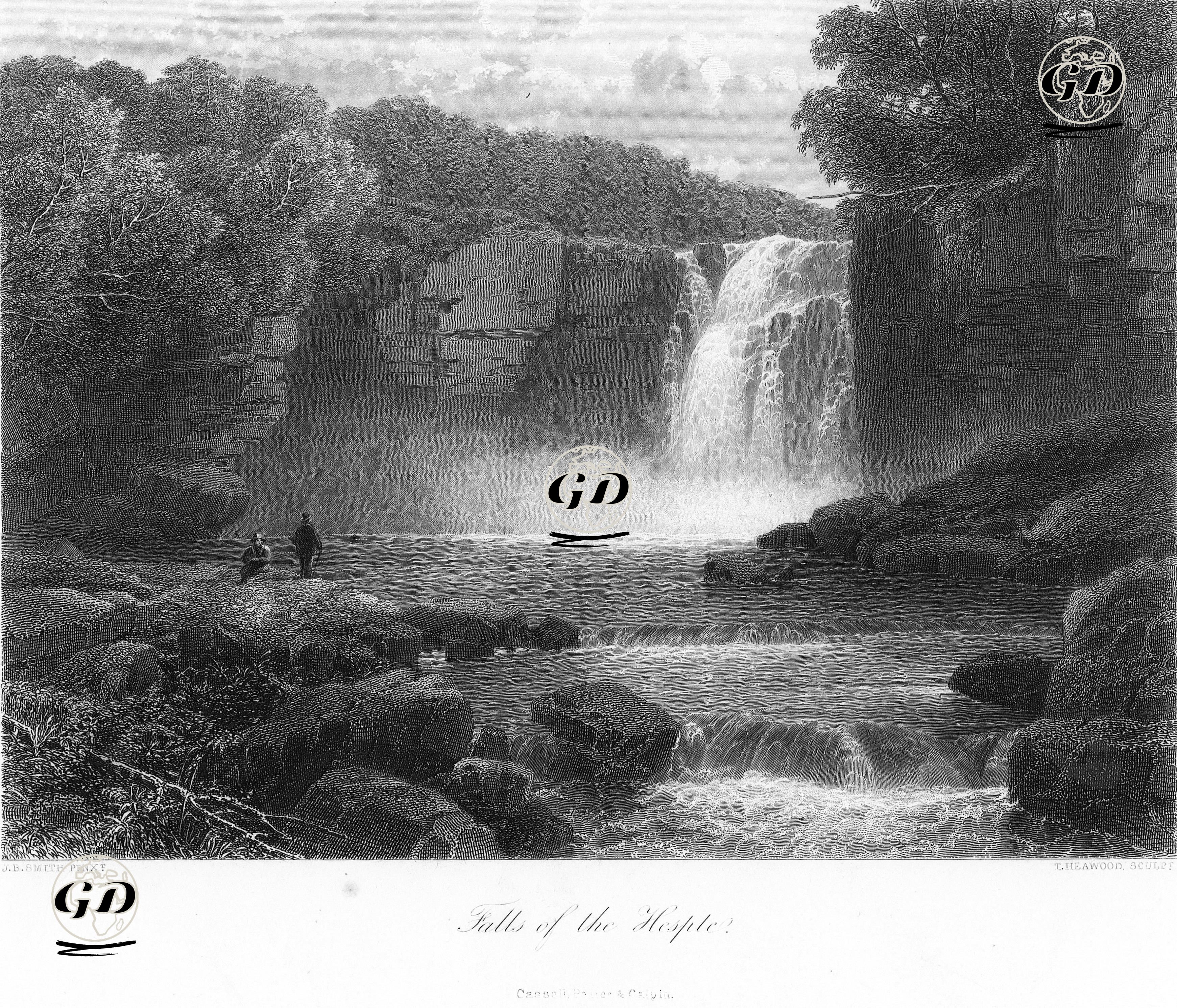 Falls Of The Hesple - J.B.Smith - 1870's